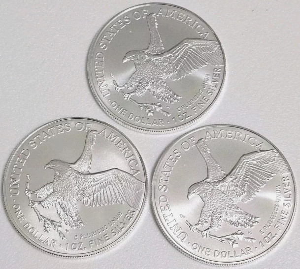 Lot of 3 U.S .999 2024 -1- 0 Z American Eagle C.0.i.n(0.999999 Purity)
