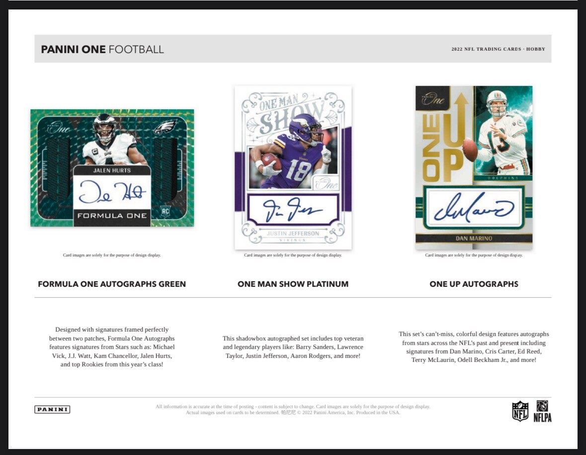 2022 Panini One Football Hobby Box