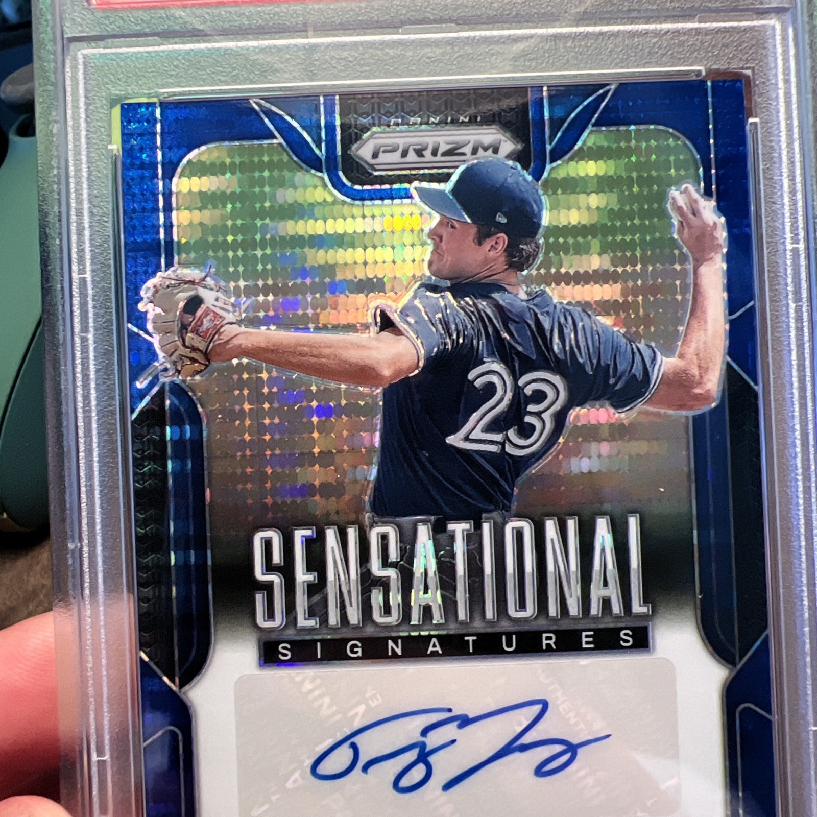 2025 Panini Sensational Signatures Trey Yesavage #SS-TY Blue Pulsar /49 PSA 10