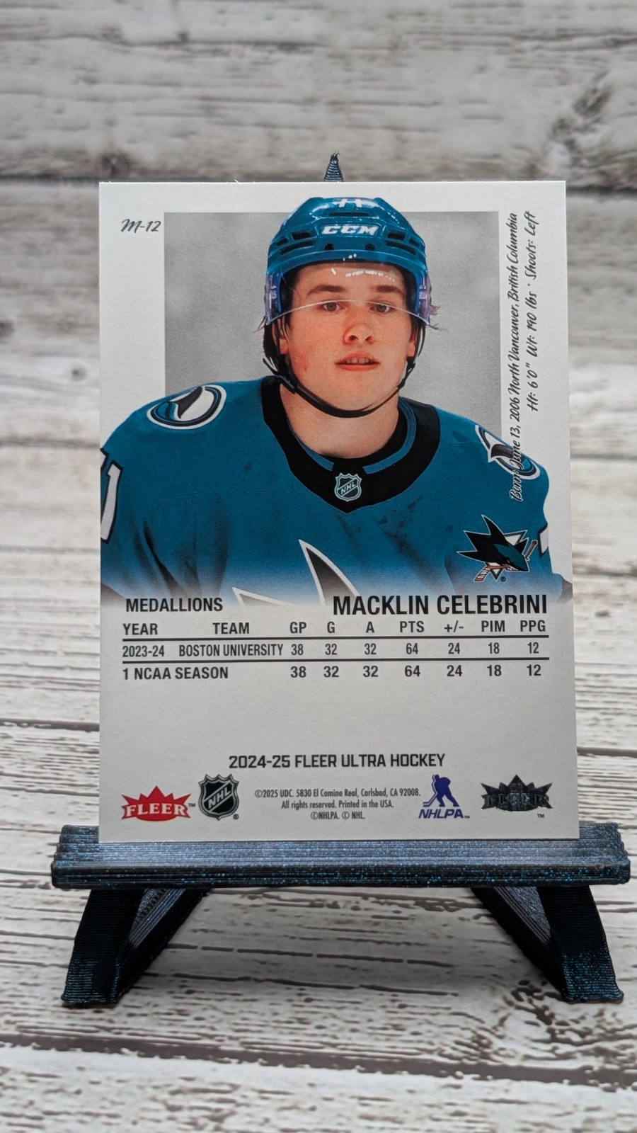 2024-25 Upper Deck Fleer Ultra Macklin Celebrini Medallions #M-12