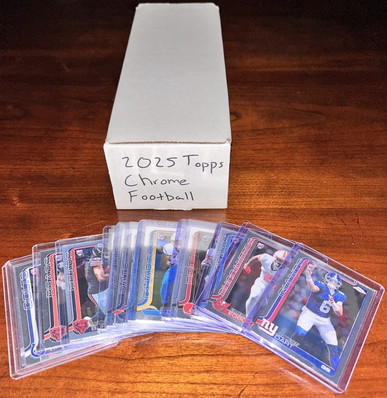 2025 Topps Chrome Football Complete Set 1-400 Base – 15 Rookies Toploaded Dart +