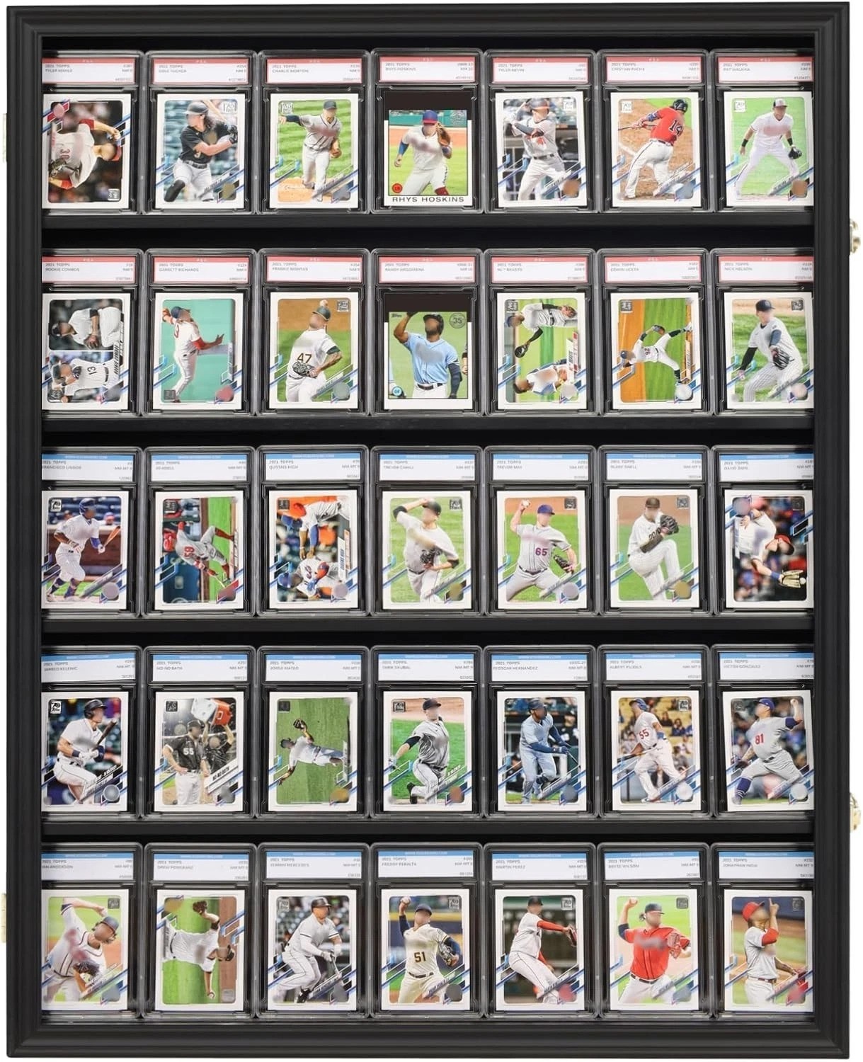 Football Baseball Basketball Card Case – Lockable – Black