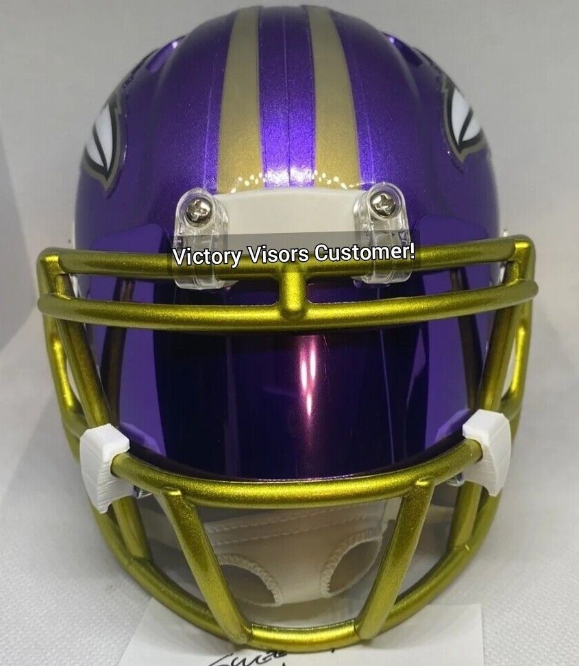 Mini Chrome Mirror *ULTRA FLEX* Football Helmet Visors. Flat Style.