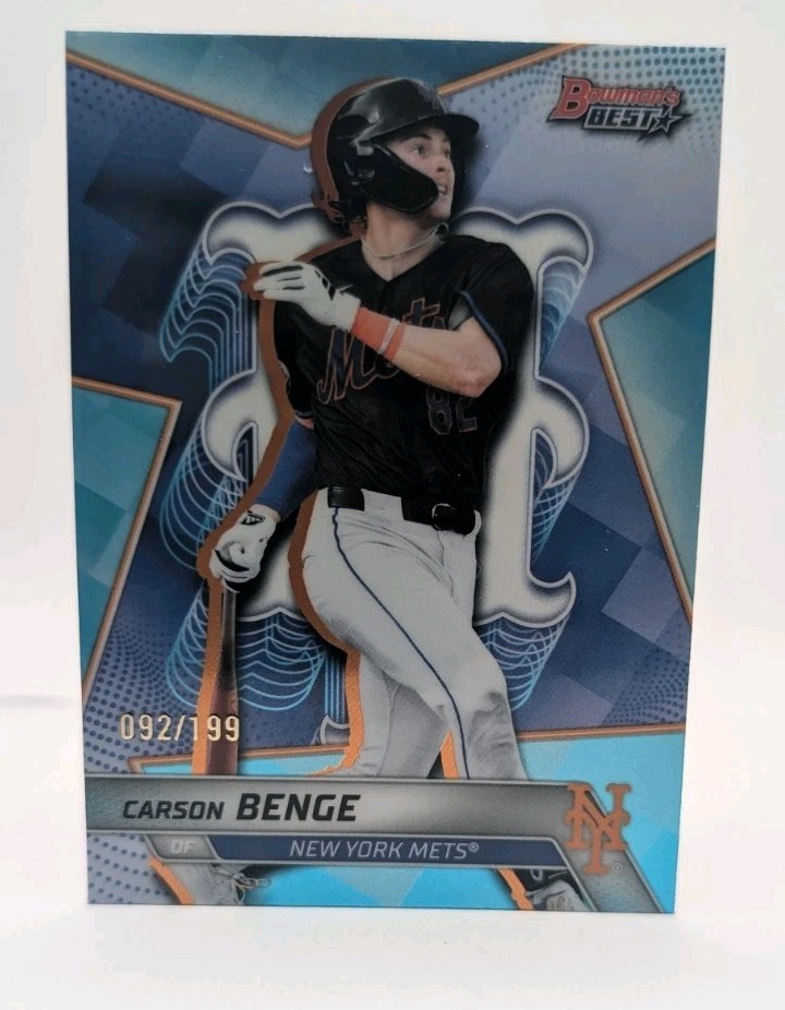 CARSON BENGE 2025 Bowman’s Best #TP-22 Aqua Lava Refractor /199 NY Mets