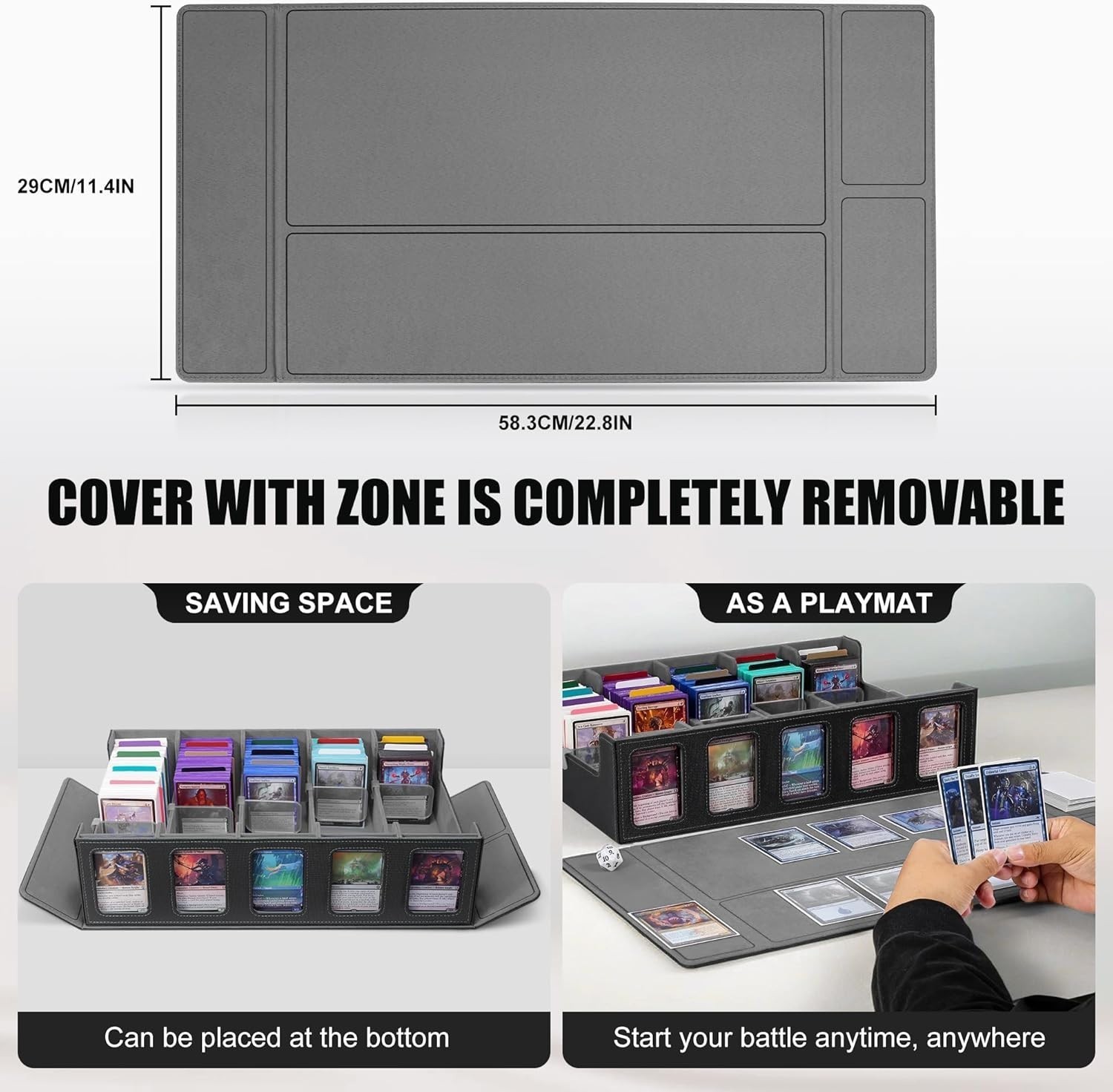 Trading Card Storage Box 5-Row 3900+ Capacity, TCG MTG Card Case Magnetic Lid !