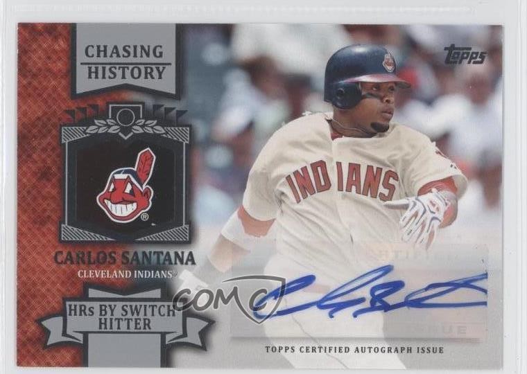 2013 Topps Chasing History Carlos Santana #CHA-CST Auto 1c4
