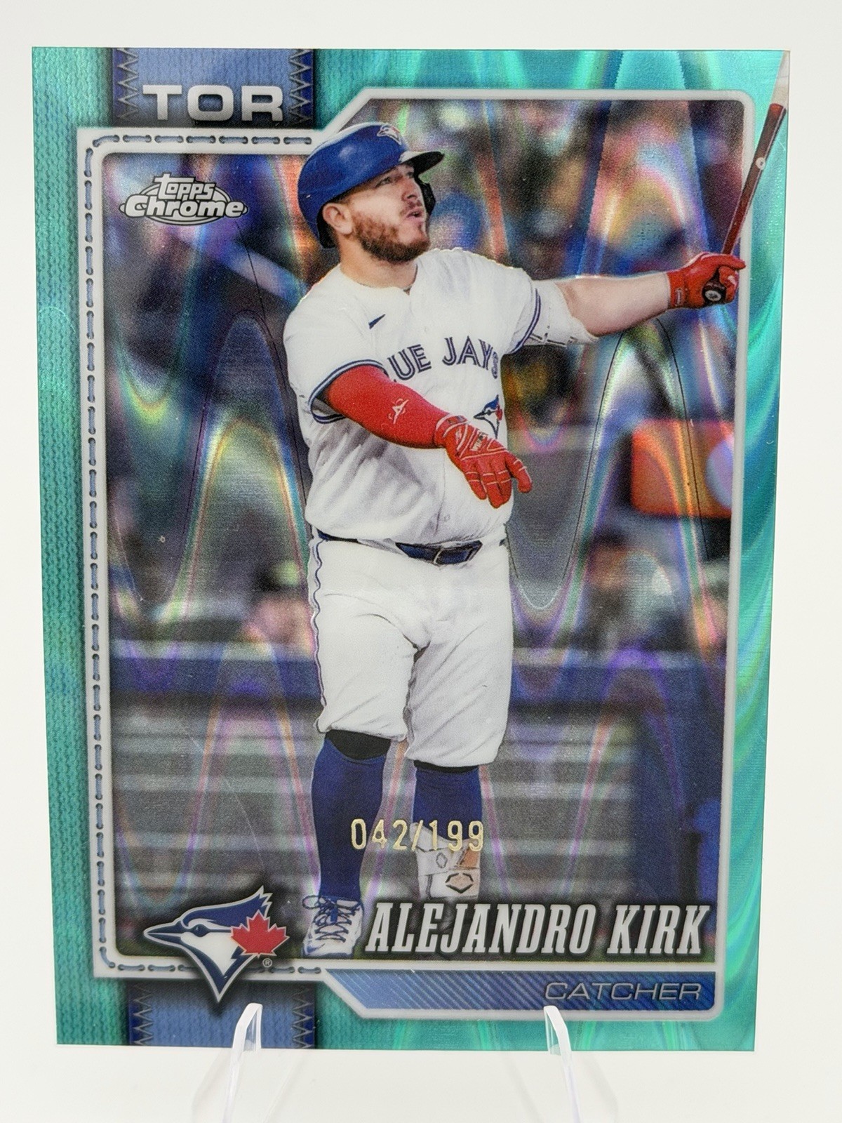 Topps Chrome 2026 Alejandro Kirk #105 Toronto Blue Jays Ray Wave Ser No. 42/199