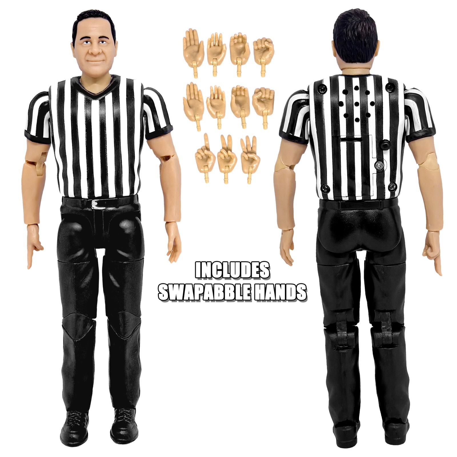 Wrestling Ring & Talking Wrestling Referee Figure for WWE & AEW Action Figures