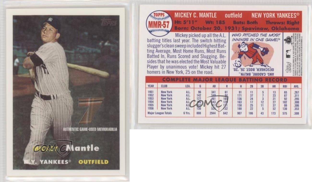 2007 Topps Target Factory Set Mantle Relic Mickey Mantle #MMR-57 HOF 1ph4