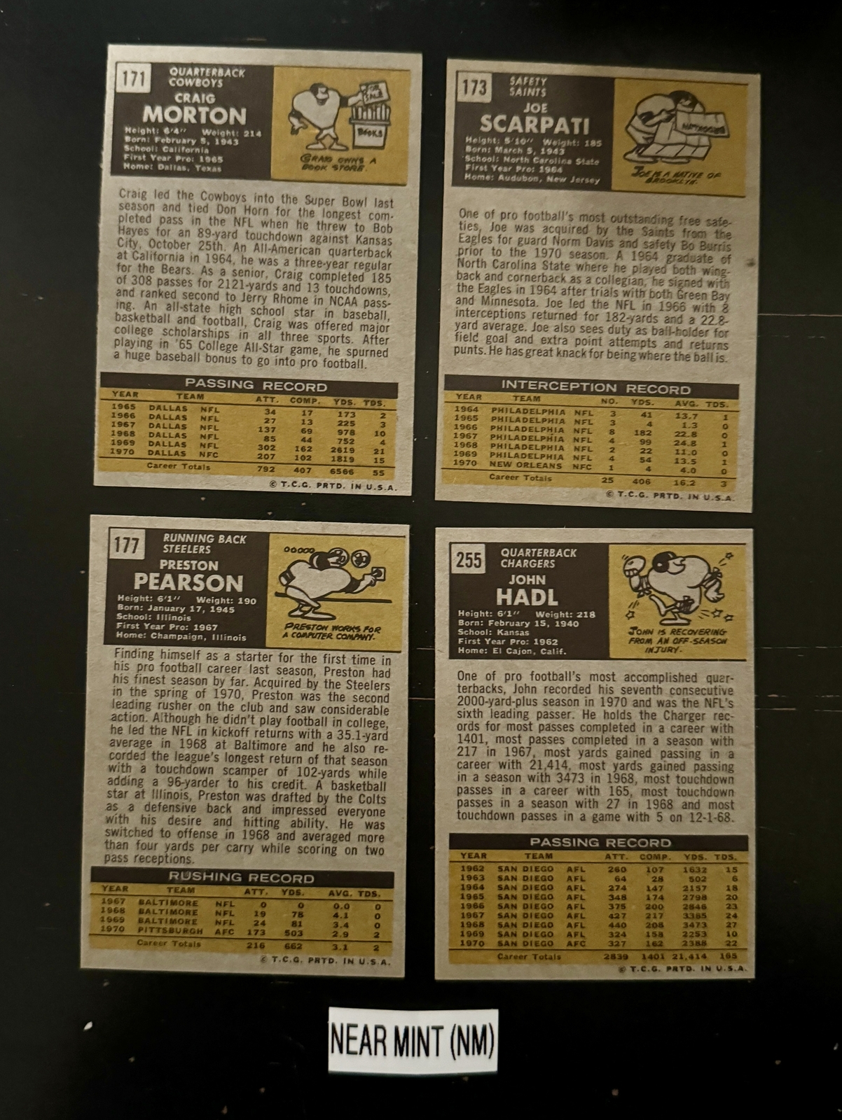 1971 Topps Football Cards 101-263 (P-NM) – You Pick – Complete Your Set