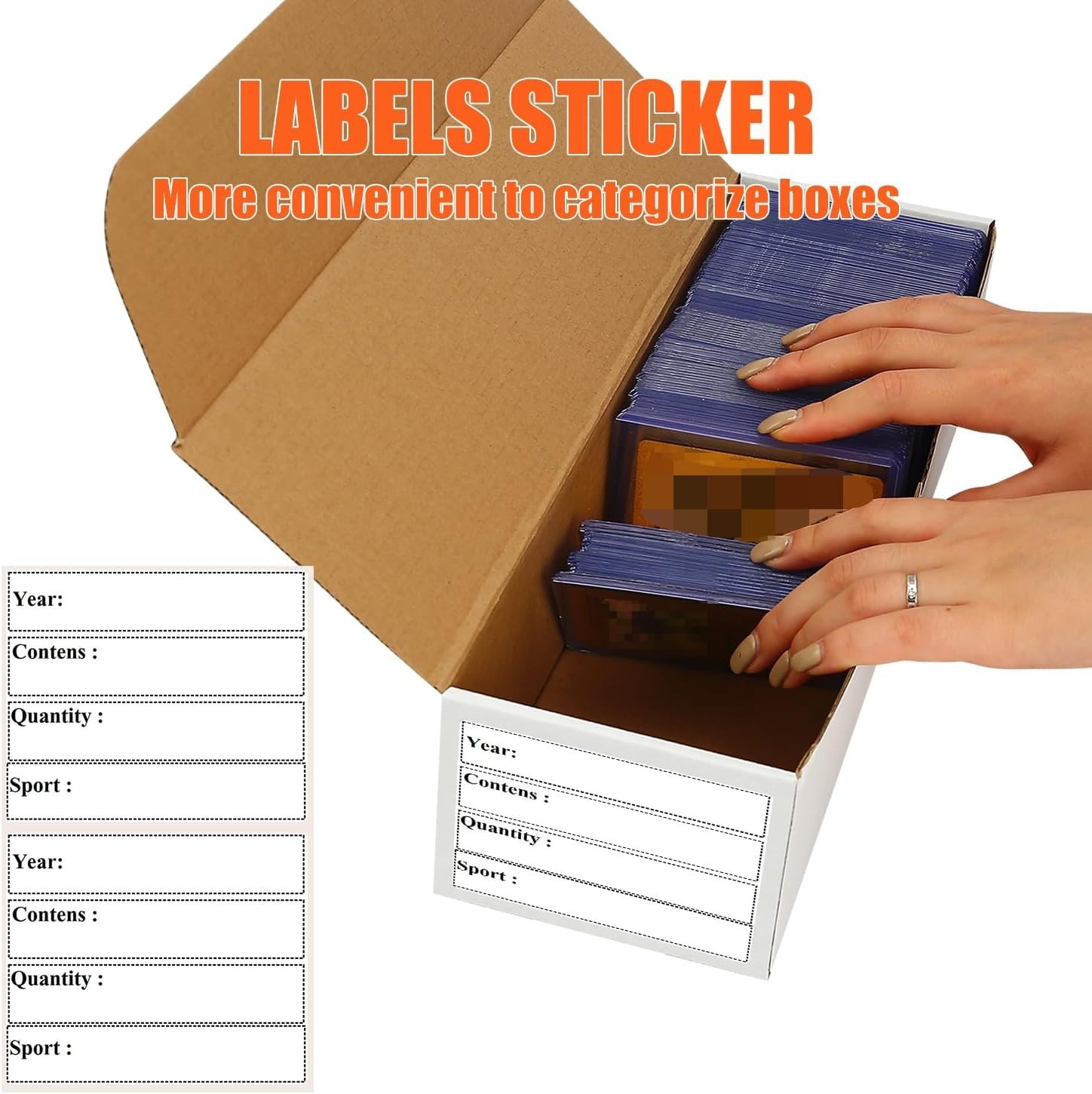 4-Pack White Vintage Trading Card Storage Boxes, Holds 800 Cards