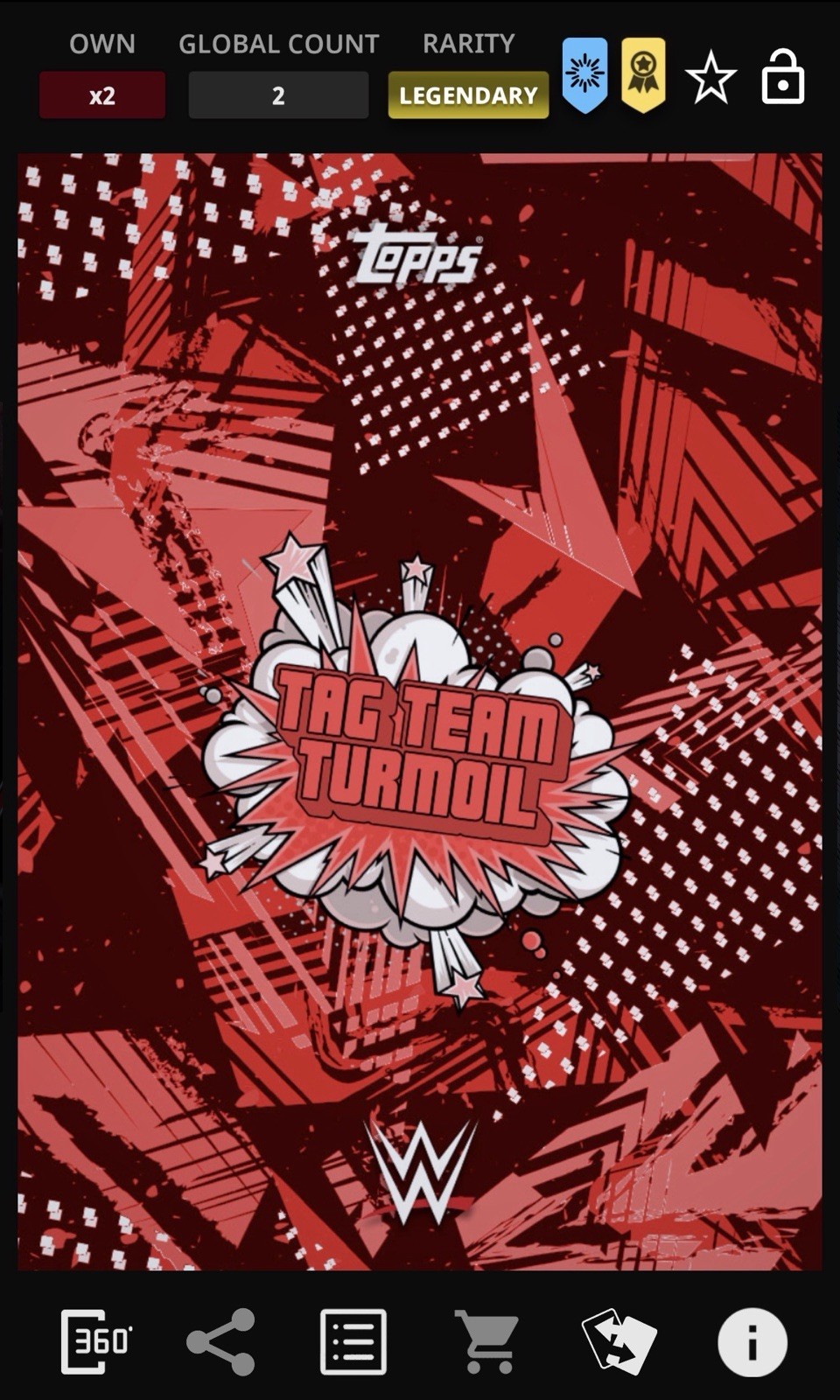2025 Topps WWE Slam Tag Team Turmoil The Judgement Day 2cc Legendary Award Balor
