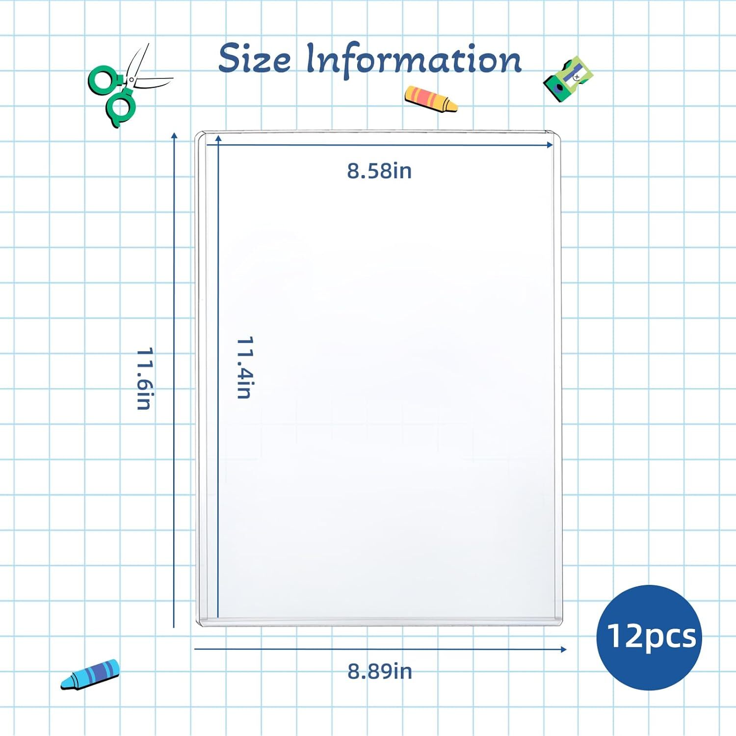 12 Pcs 8 1/2″ X 11″ Rigid Print Protectors Clear Rigid Toploaders Clear Sheet