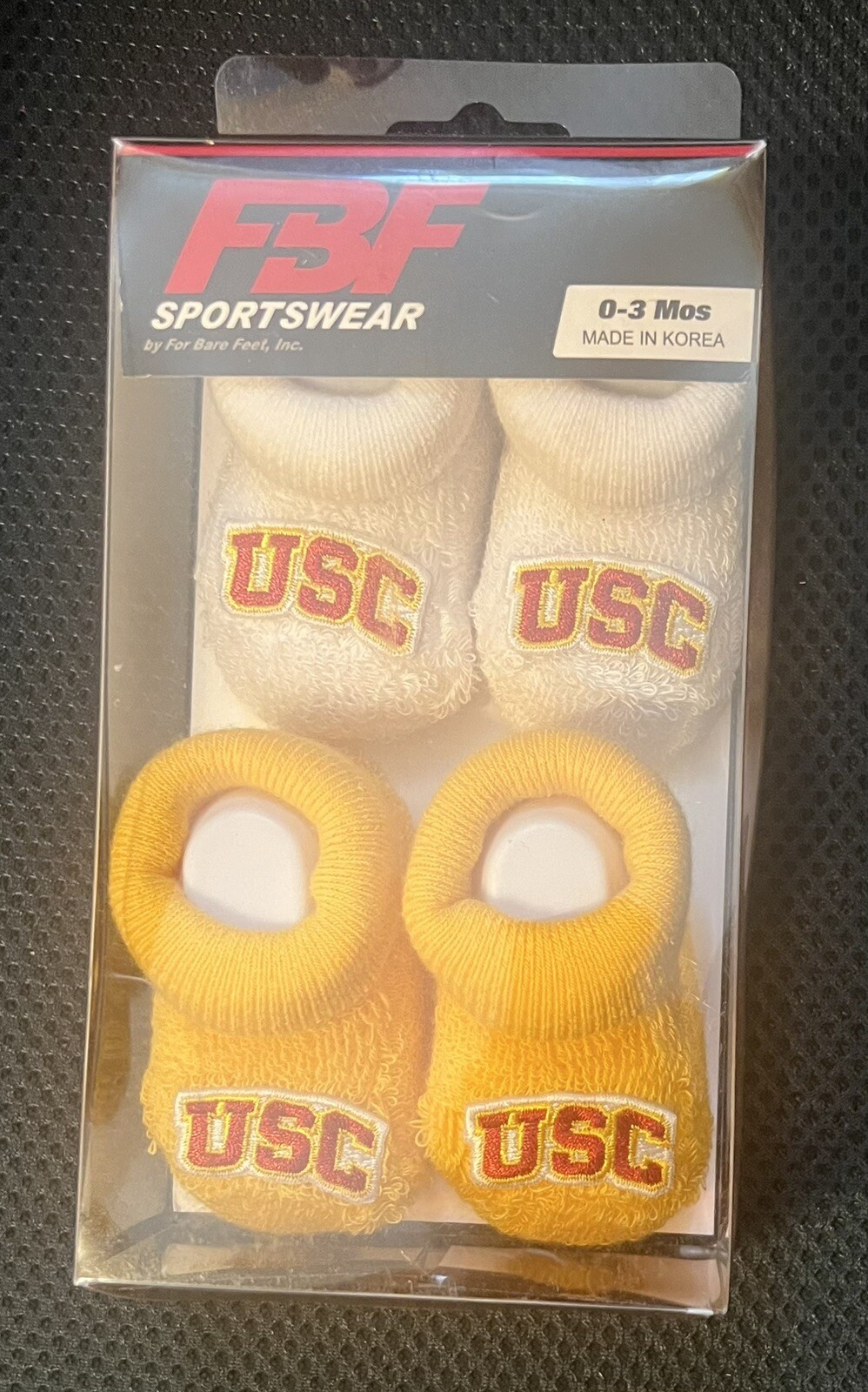 For Bare Feet USC Trojans Toddler Infant 2 Pack set Socks Size 0 – 3 months NWT