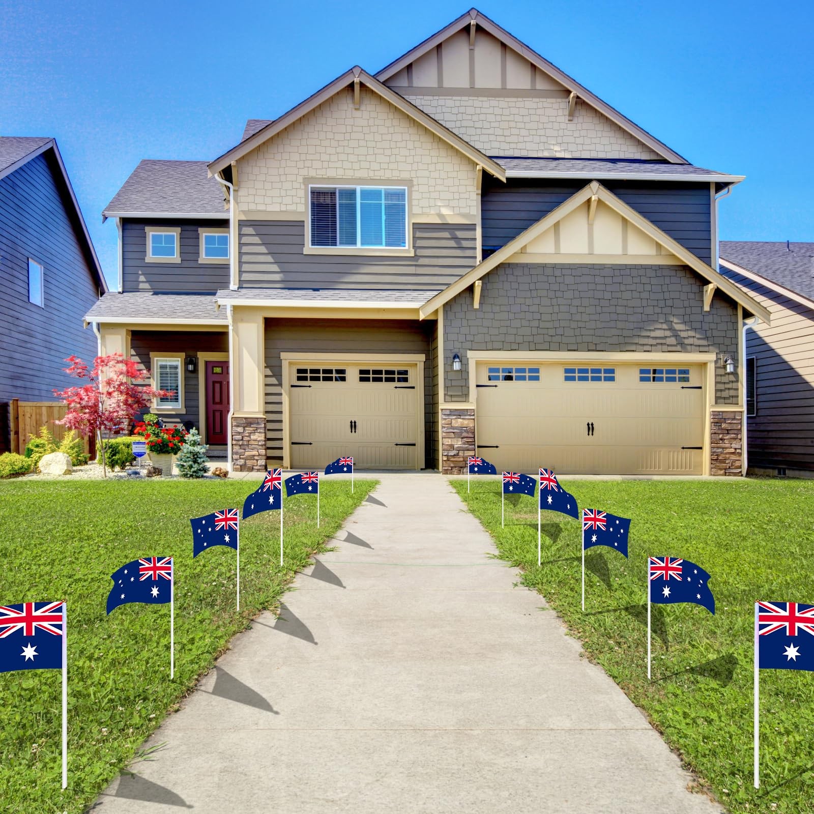 AhfuLife 30 Pcs Australia Hand Held Flags for 5×8 Inch-30 Pcs,
