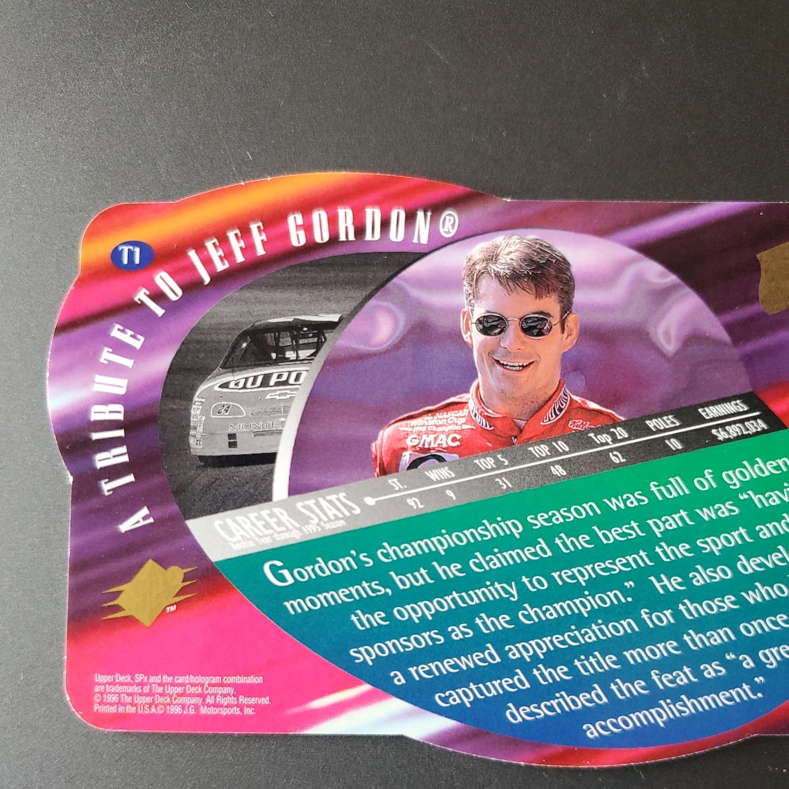 1996 SPx – A Tribute to Jeff Gordon Jeff Gordon #T1 mt15