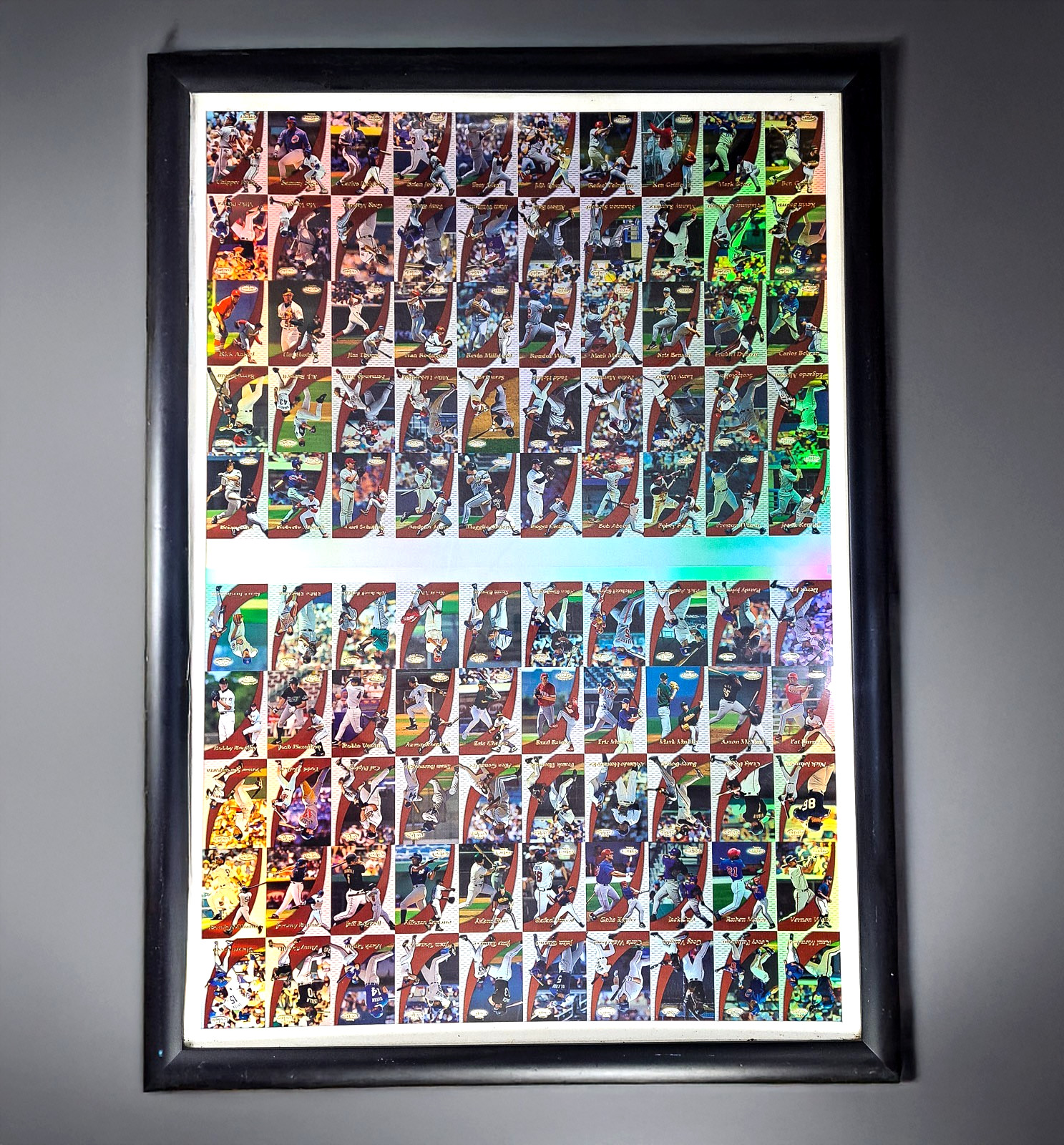 2000 Topps Gold Label Uncut PRESS SHEET Full 100-Card Set Framed Double-Sided
