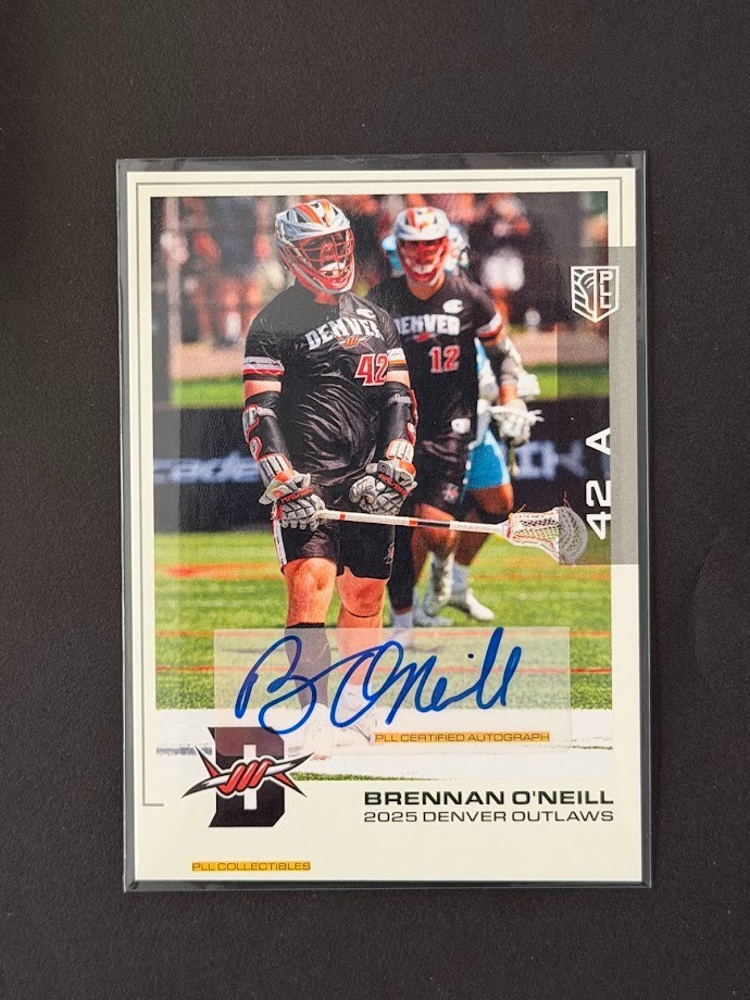 Brennan O’Neill 2025 PLL Collectibles Premier Lacrosse League Autograph Card