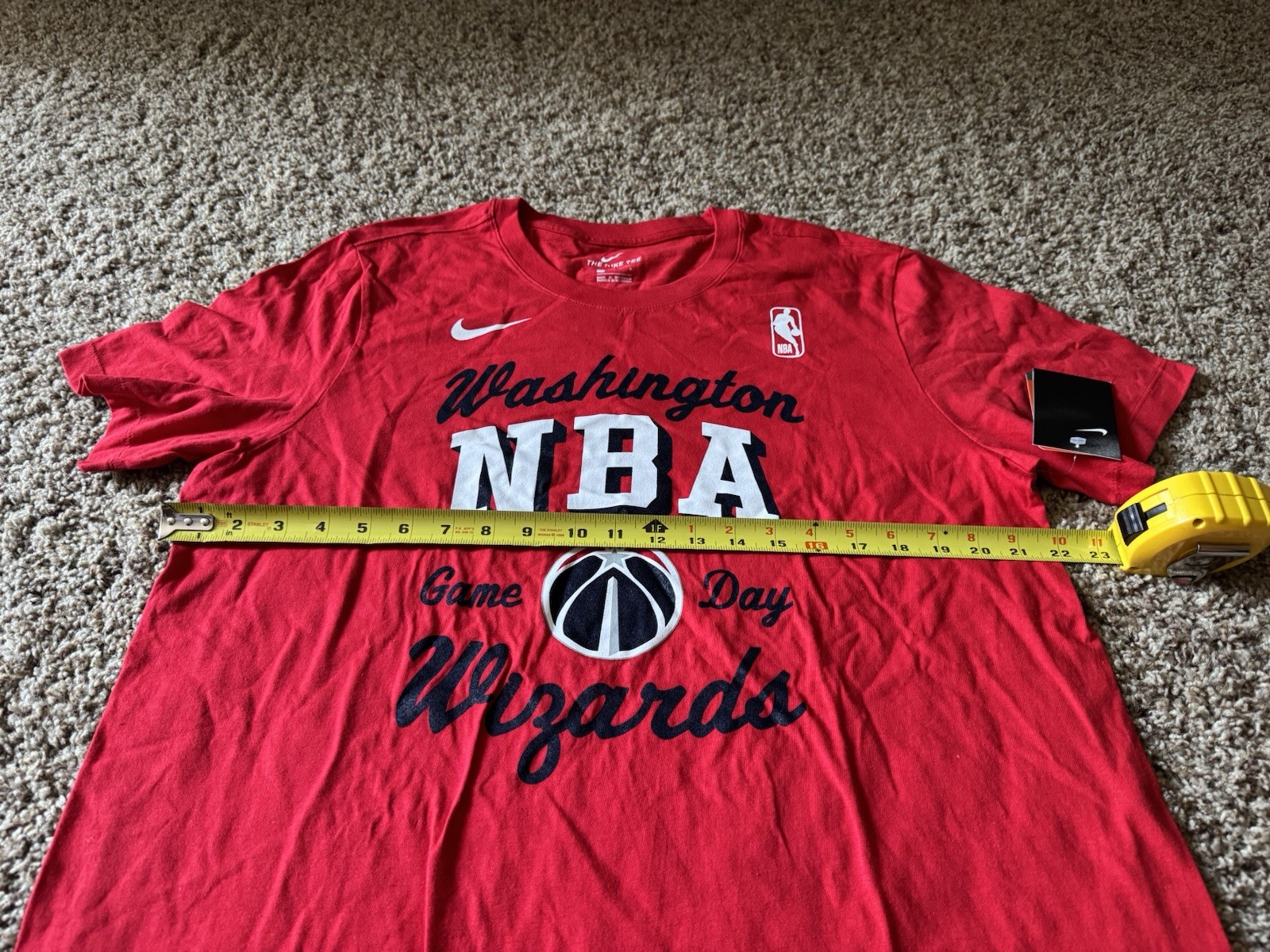 NEW Nike T Shirt Mens Large Red NBA Washington Wizards Basketball Short Sleeve