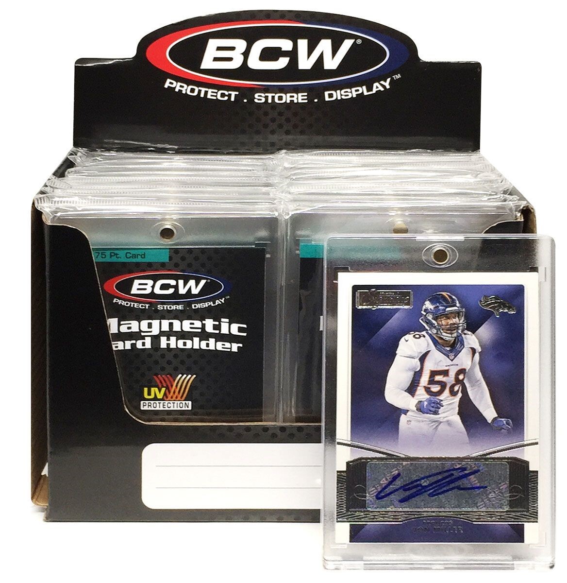 BCW Magnetic Card Holder 75 Pt Recessed UV Protection Slab 2 1/2 x 3 1/2 Inside