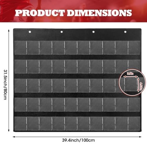 50 Pocket Trading Card Display Bag Wall Hanging Holder Sports Cards Storage Case