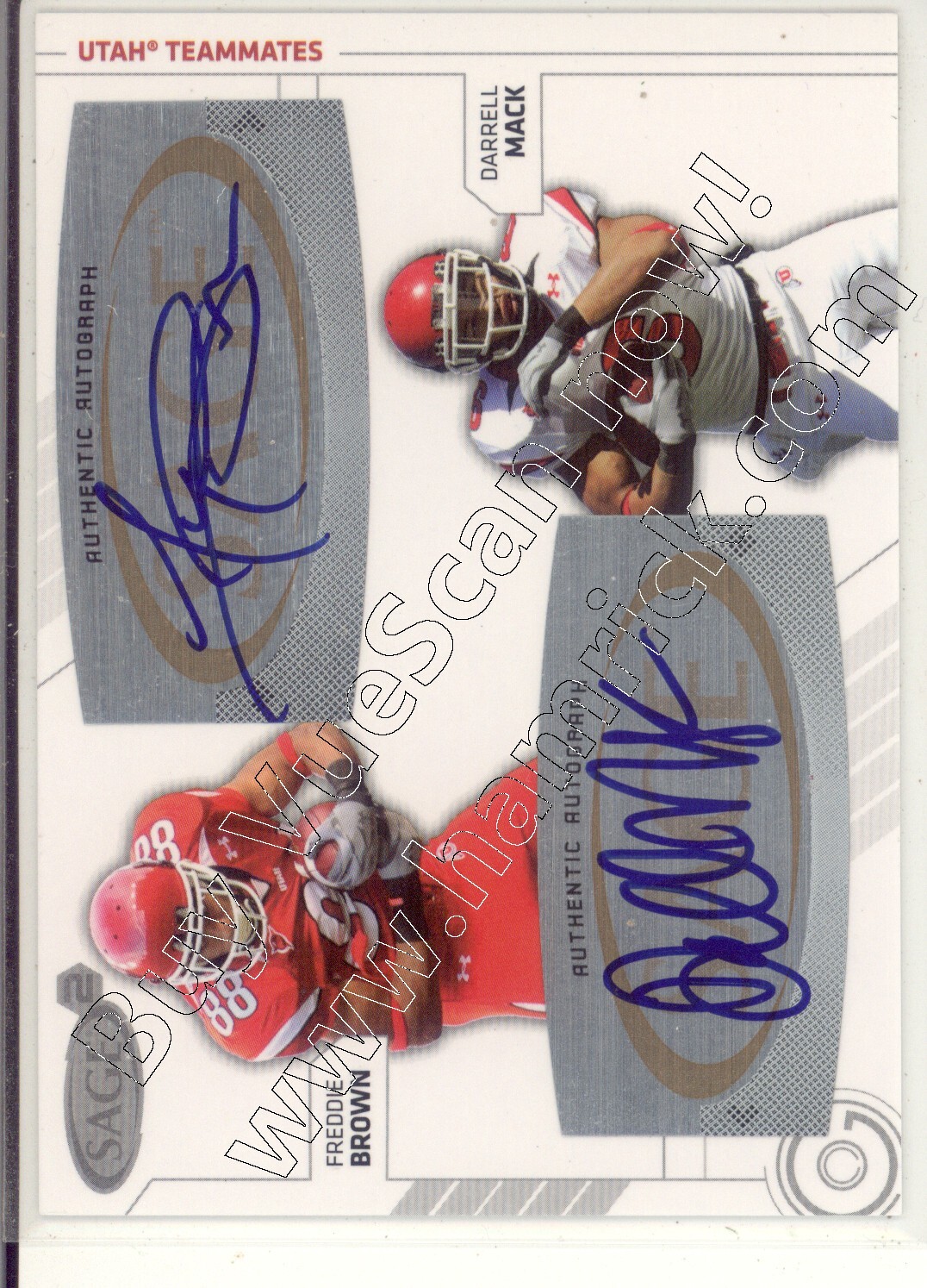 freddie brown darrell mack rc rookie draft dual auto autograph utah utes college