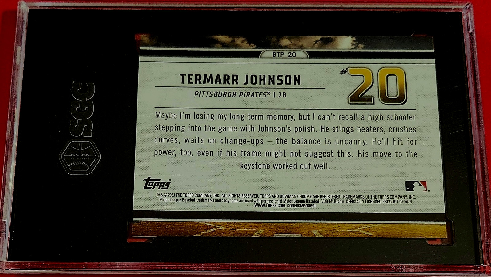 TERMARR JOHNSON RC SGC 10 2023 Bowman Scouts Top 100 Aqua Ref