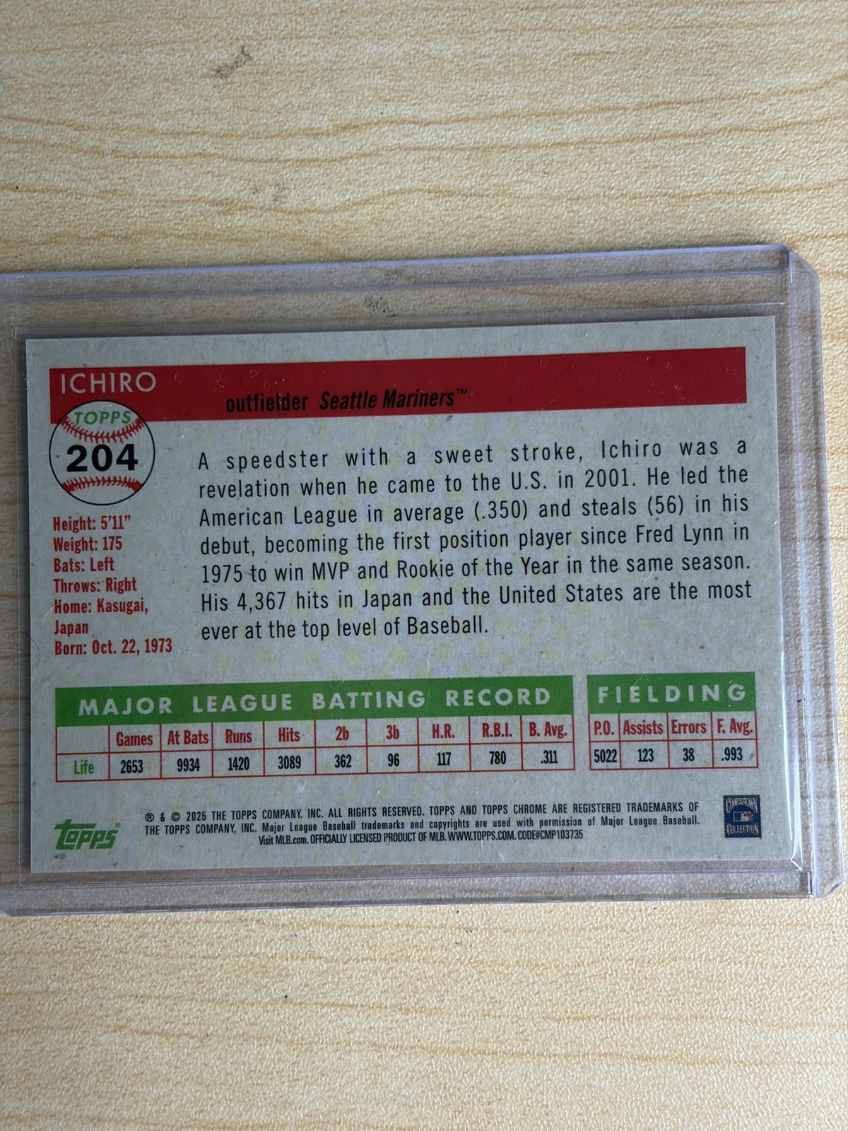 Topps Chrome Platinum 2025 Ichiro Suzuki Seattle Mariners #363 SSP /5 True Red