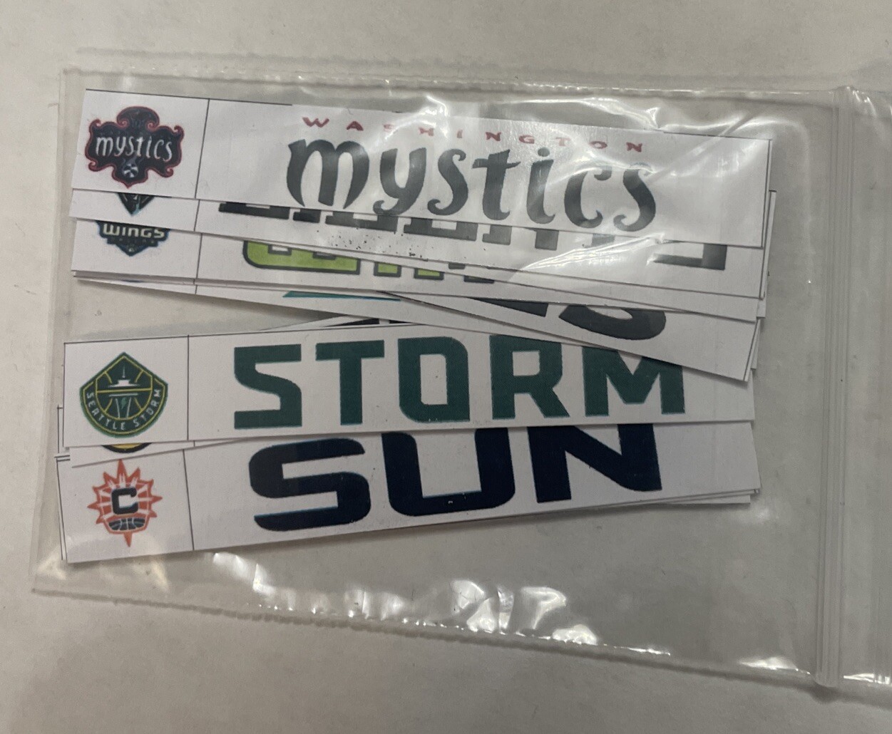 WNBA Team Wordmark Labels for BCW Card Dividers – Labels ONLY