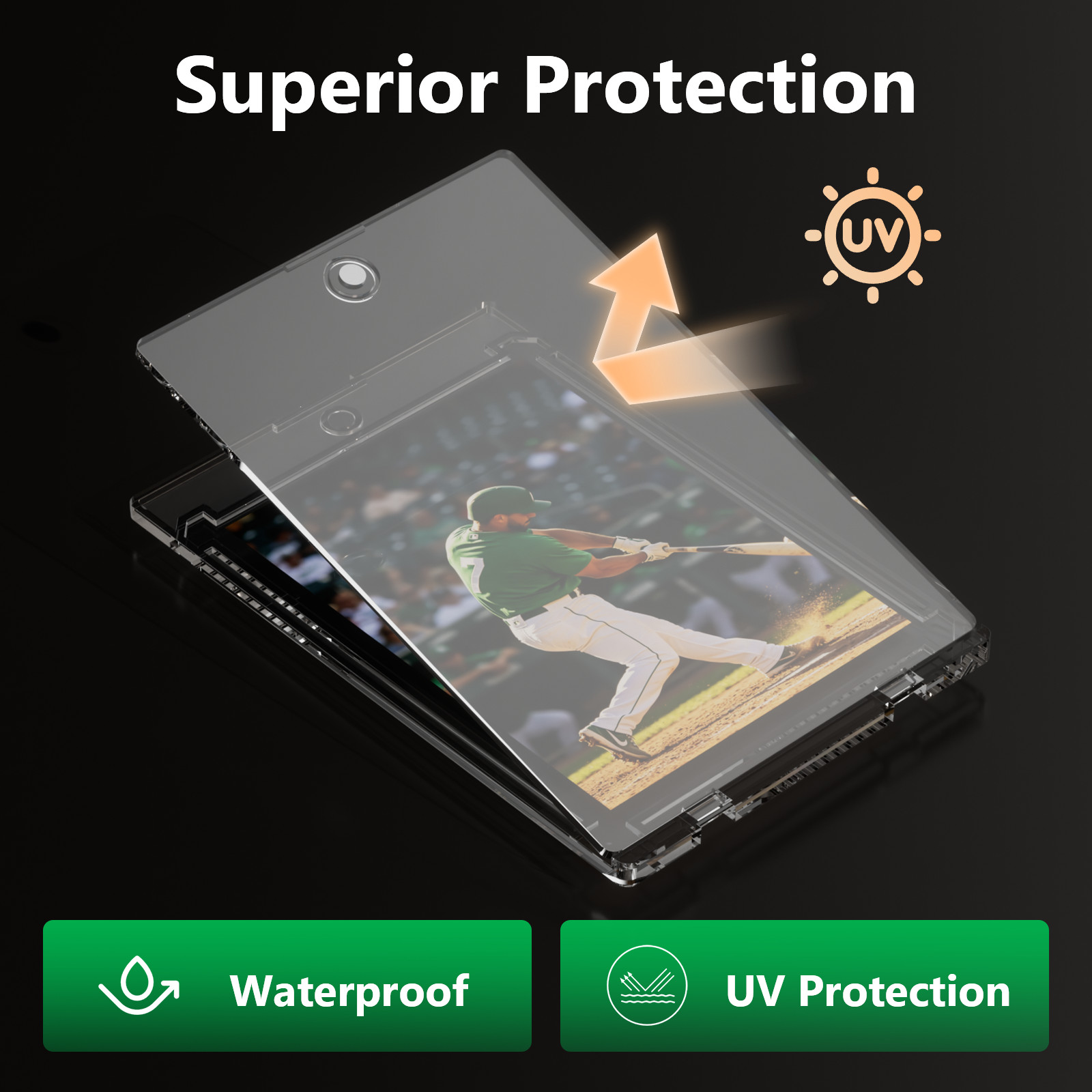 25 Pack Magnetic Trading Sports Card Holders 35pt One-Touch Hard UV Protection