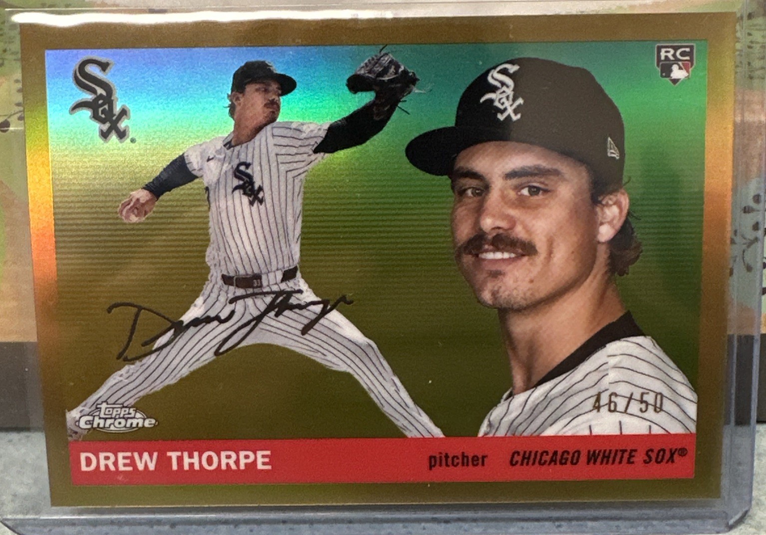 2025 Topps Chrome Platinum Anniversary Drew Thorpe- Gold Refractor /50 (RC)