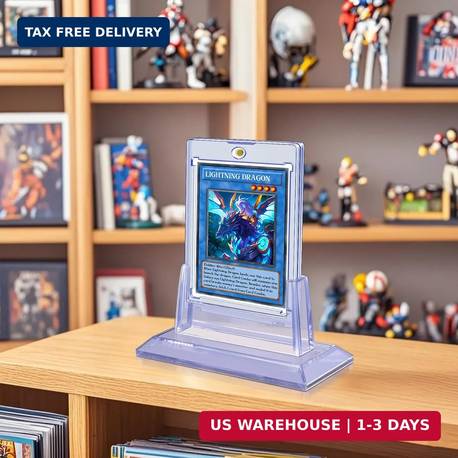 Homthy 4ct Magnetic Card Holders for Trading Cards, 35pt Acrylic Baseball Card H