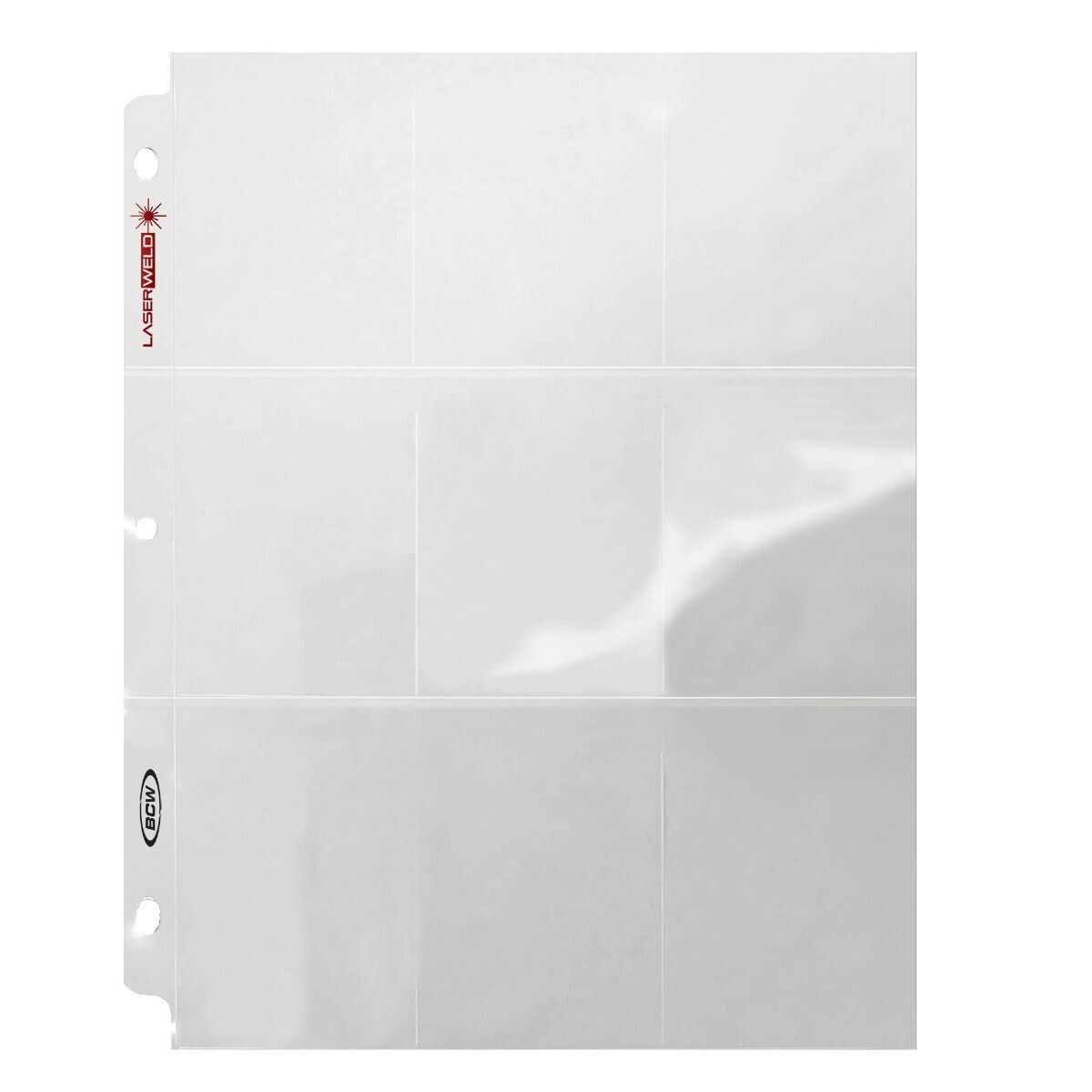 50 BCW LaserWeld 9 Pocket Pages Clear Pocket Album Pages for Cards Binder Sleev