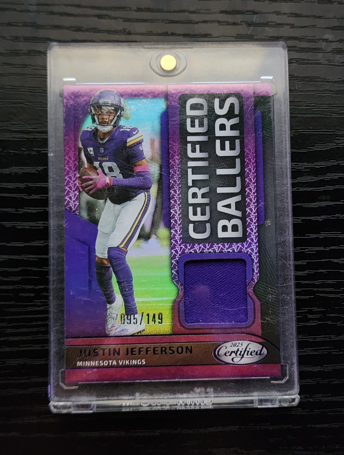 2025 Panini Certified Justin Jefferson Certified Ballers Mirror Purple /149