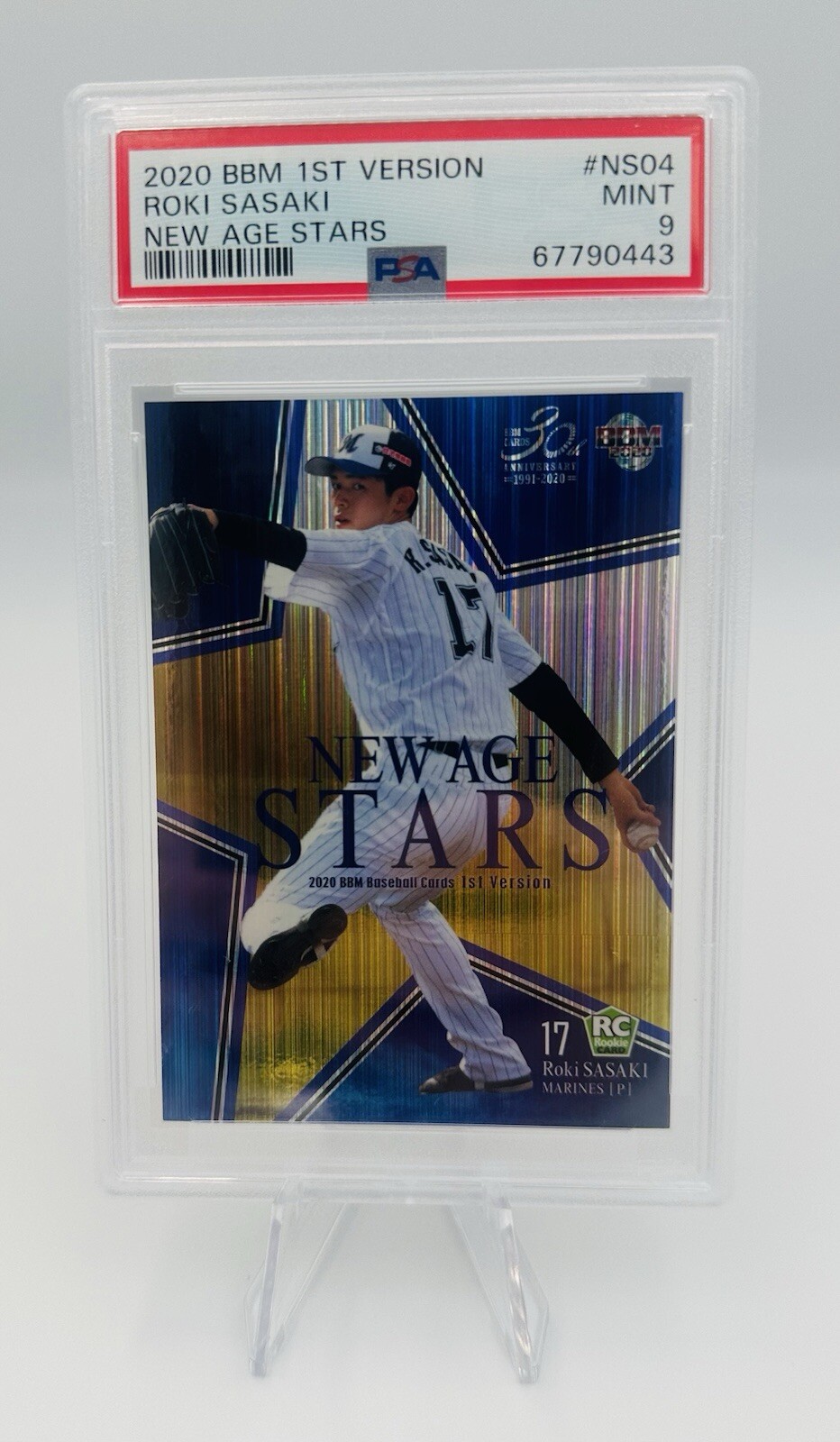 2020 BBM 1st Version Roki Sasaki New Age Stars #NS04 PSA 9 Rookie Card