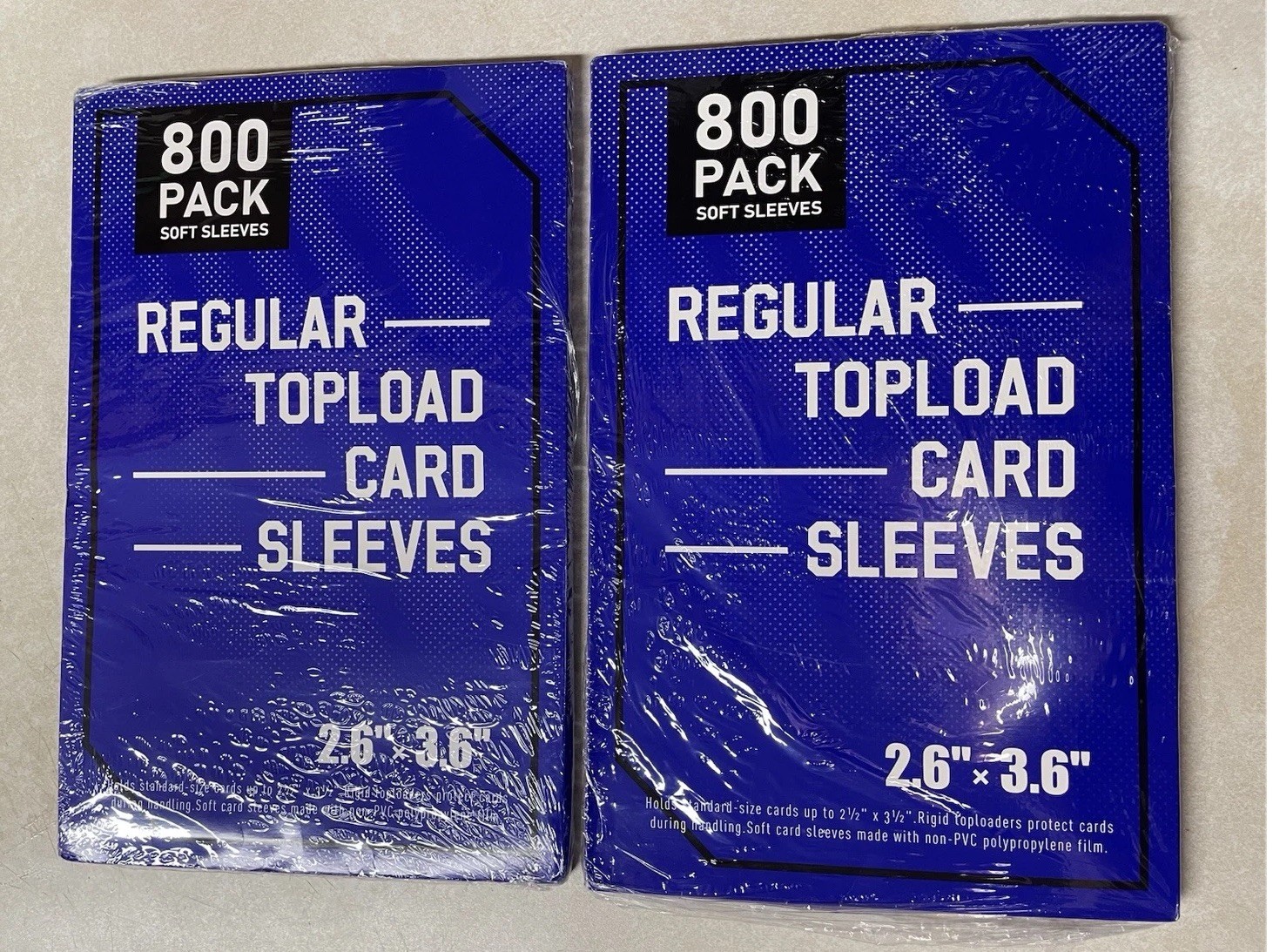 1600ct Soft Toploaders Clear 2.6 x 3.6 Sleeves for Trading Cards- 2 packs of 800