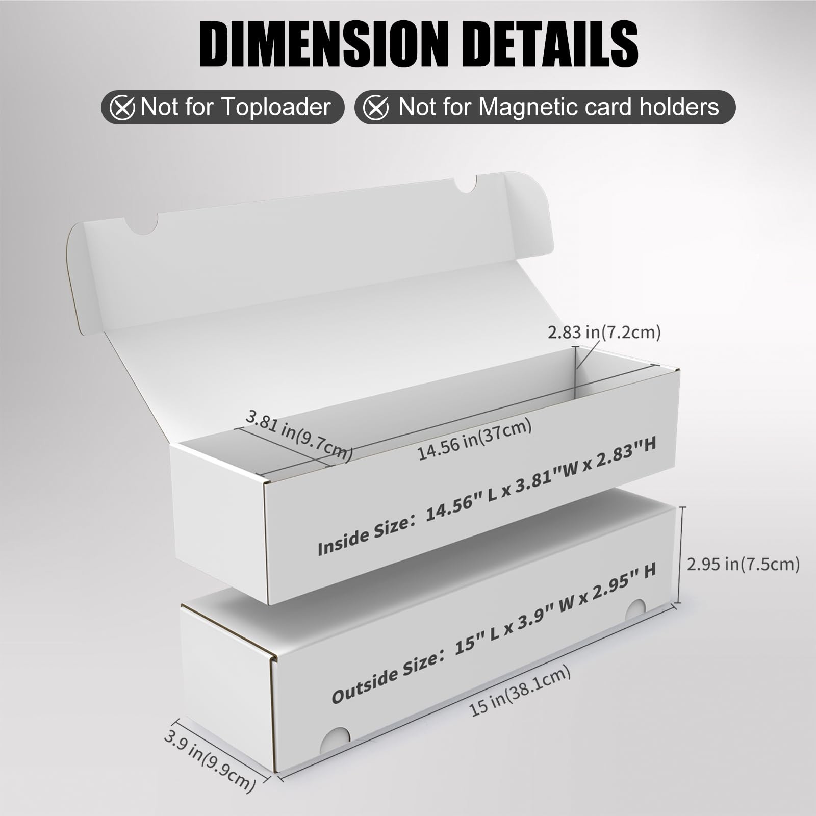 White Corrugated Cardboard Collectible Trading Card Storage Box 1100 Count 6PK