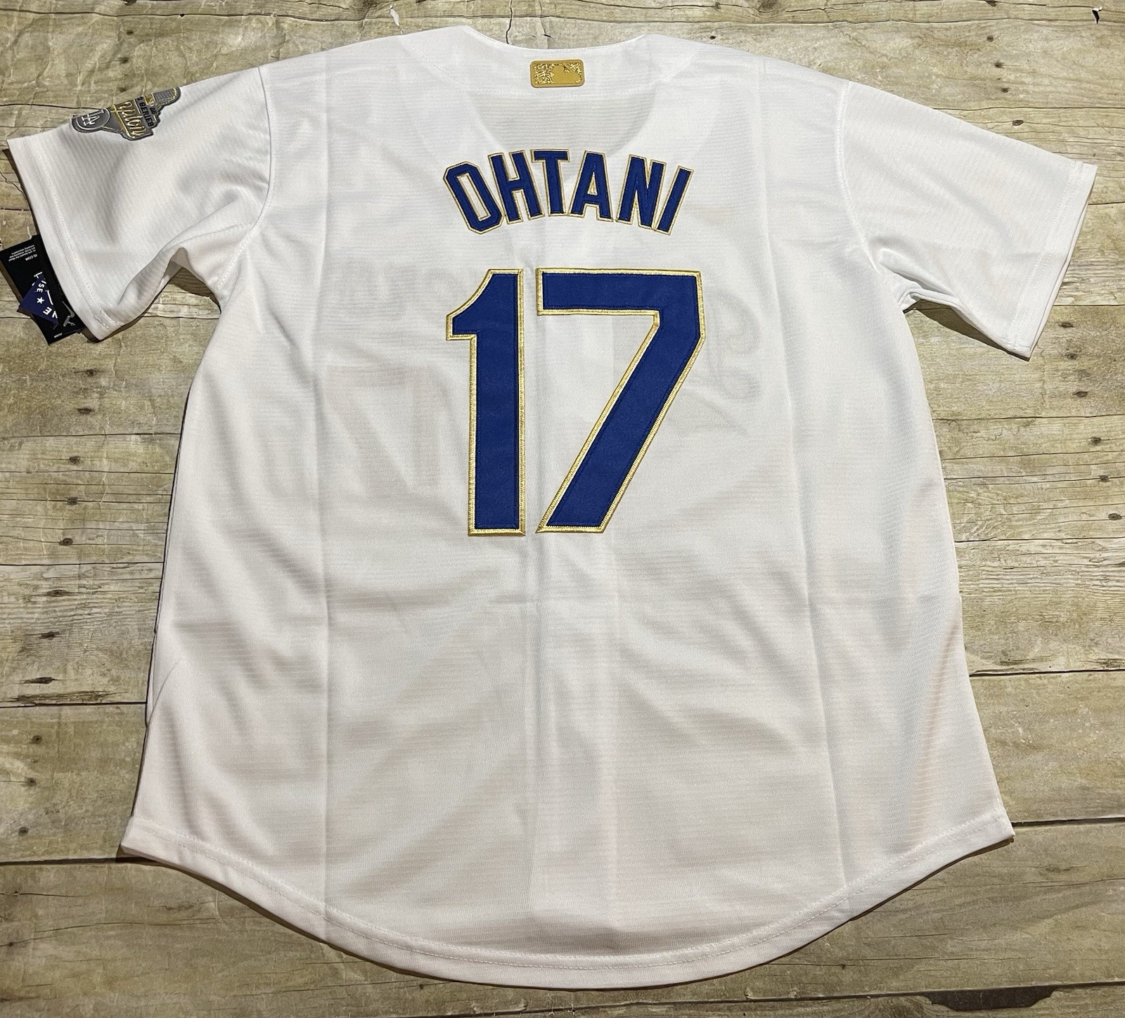 Shohei Ohtani White Gold Jersey Mens Los Angeles Dodgers 2025 World Series Small