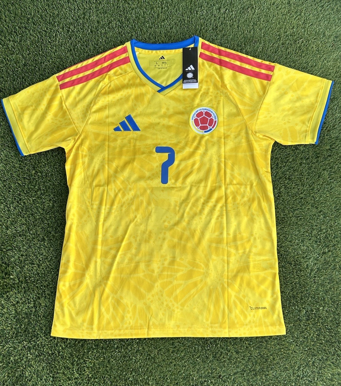 Adidas Colombia Luis Díaz #7 Official Fan Edition (Size SMALL)Yellow Blue Red