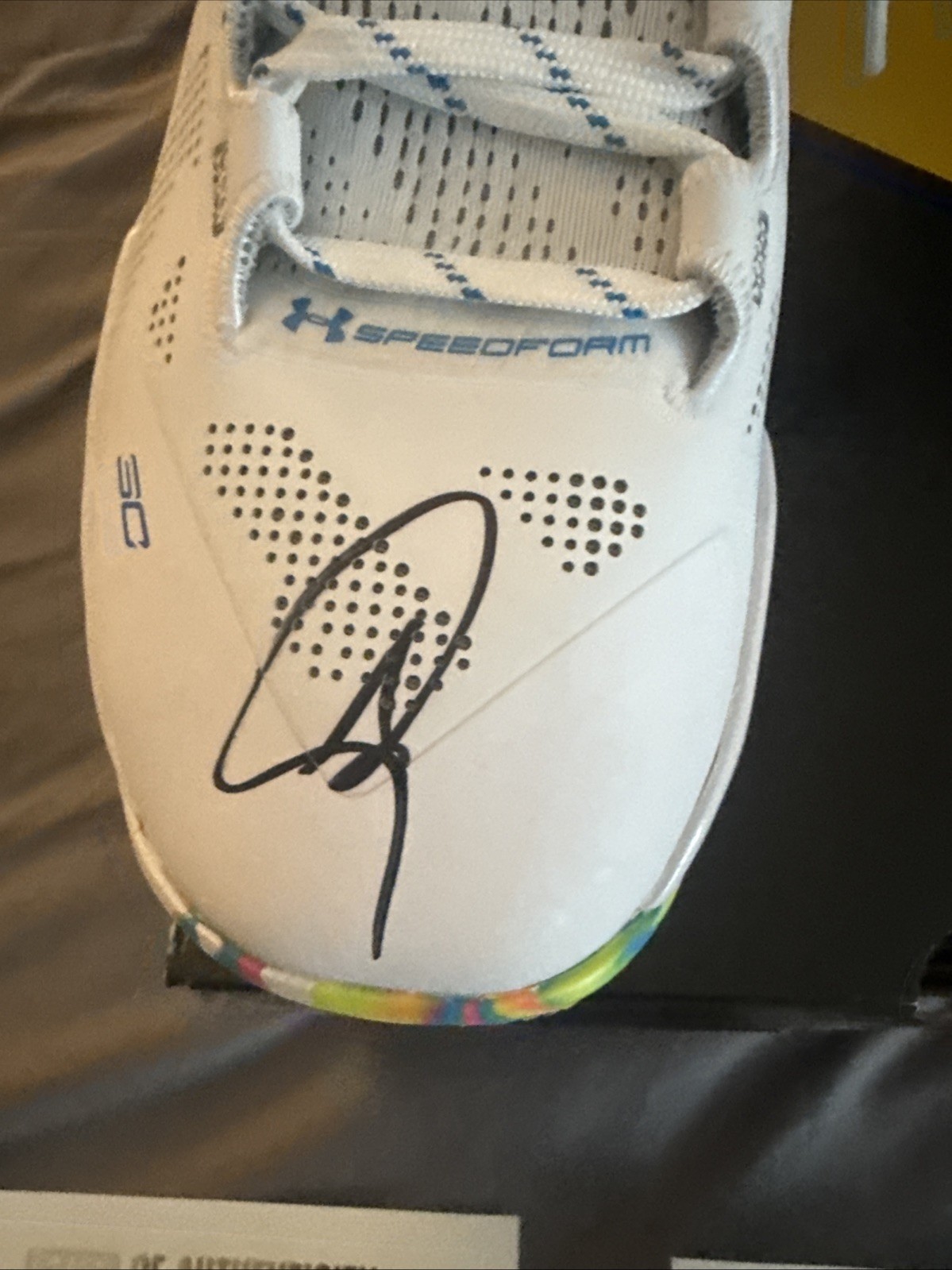 Stephen Curry Signed Under Armour Splash Party Birthday Cake Sneakers JSA LOA 2