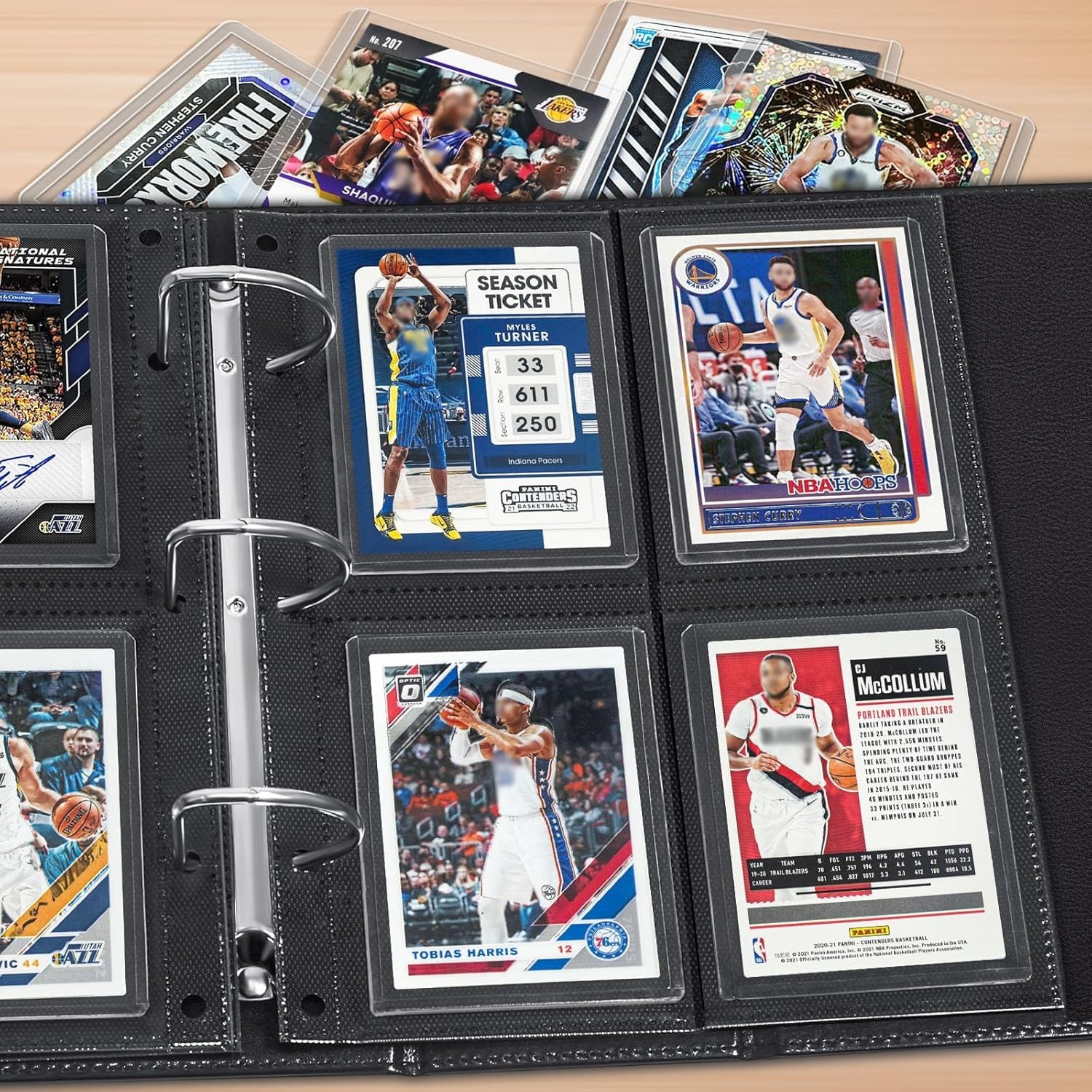 Top Loader Sleeves 4-Pocket Trading Card Storage Refill Binder Pages – 50 Pack