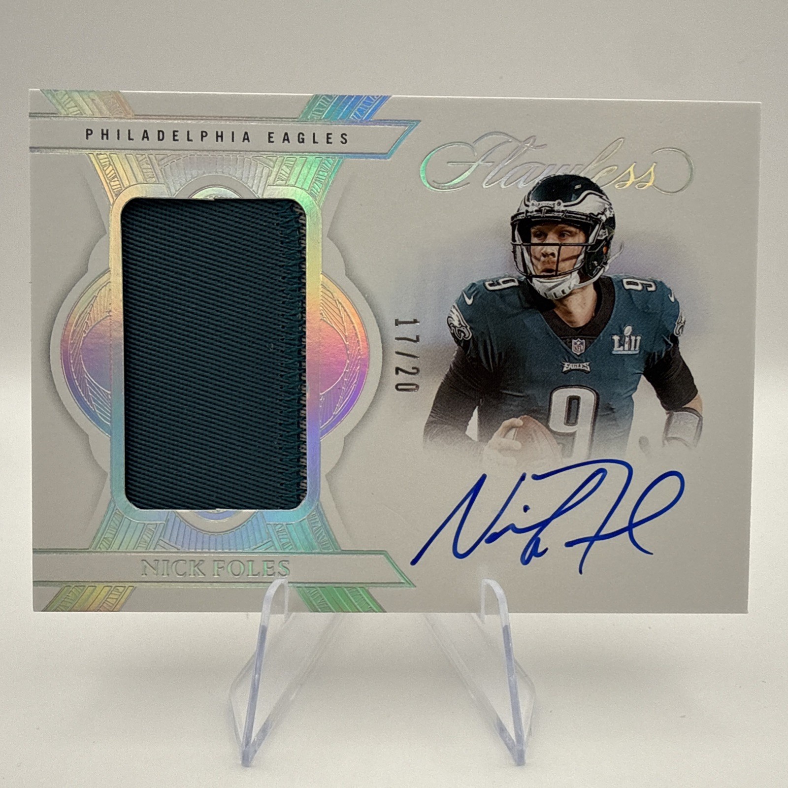 2025 Panini Flawless Nick Foles Patch On Card Auto Silver /20 PA-NFS Eagles