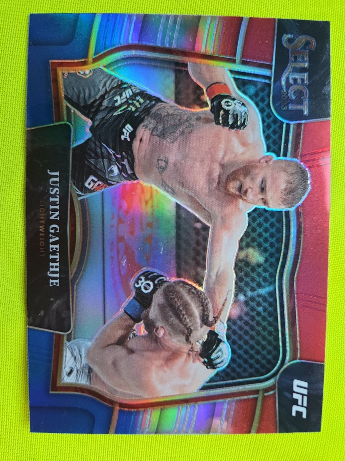 2023 Select UFC Octagonside Justin Gaethje #288 Red White Blue Prizm 📈