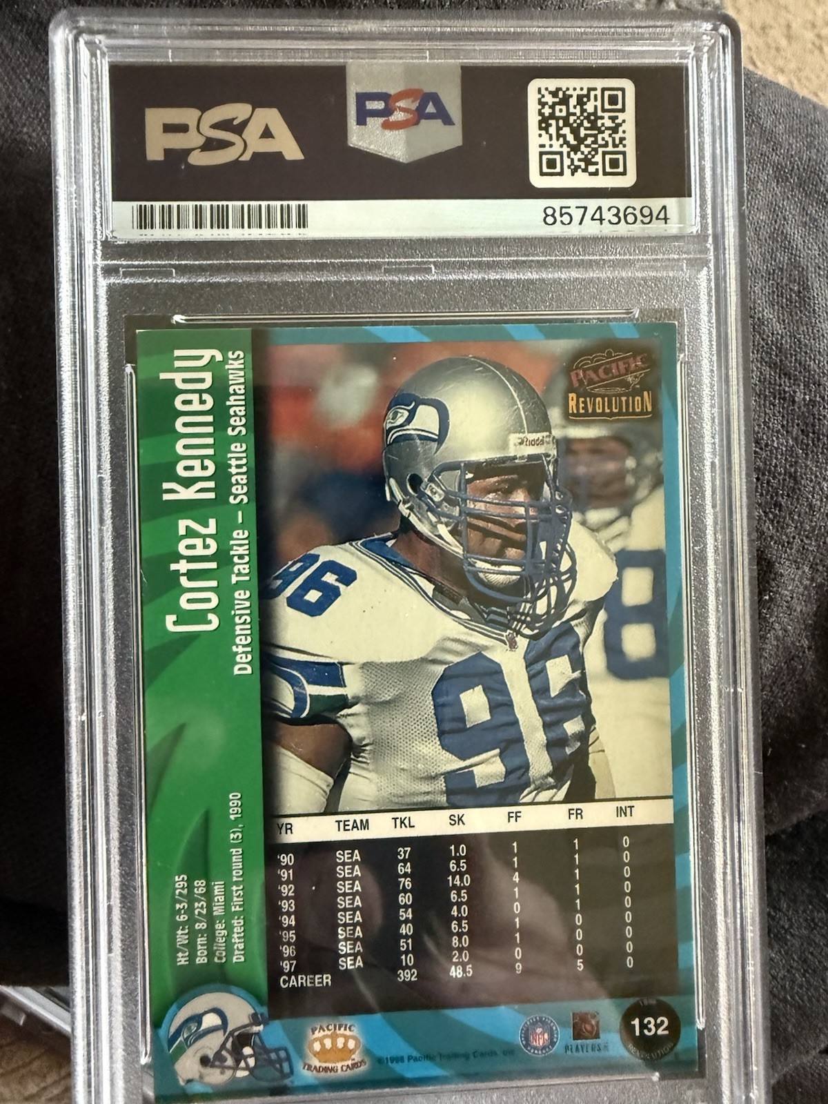 1998 Pacific Revolution Cortez Kennedy Authentic Autographs #132 PSA 85743694