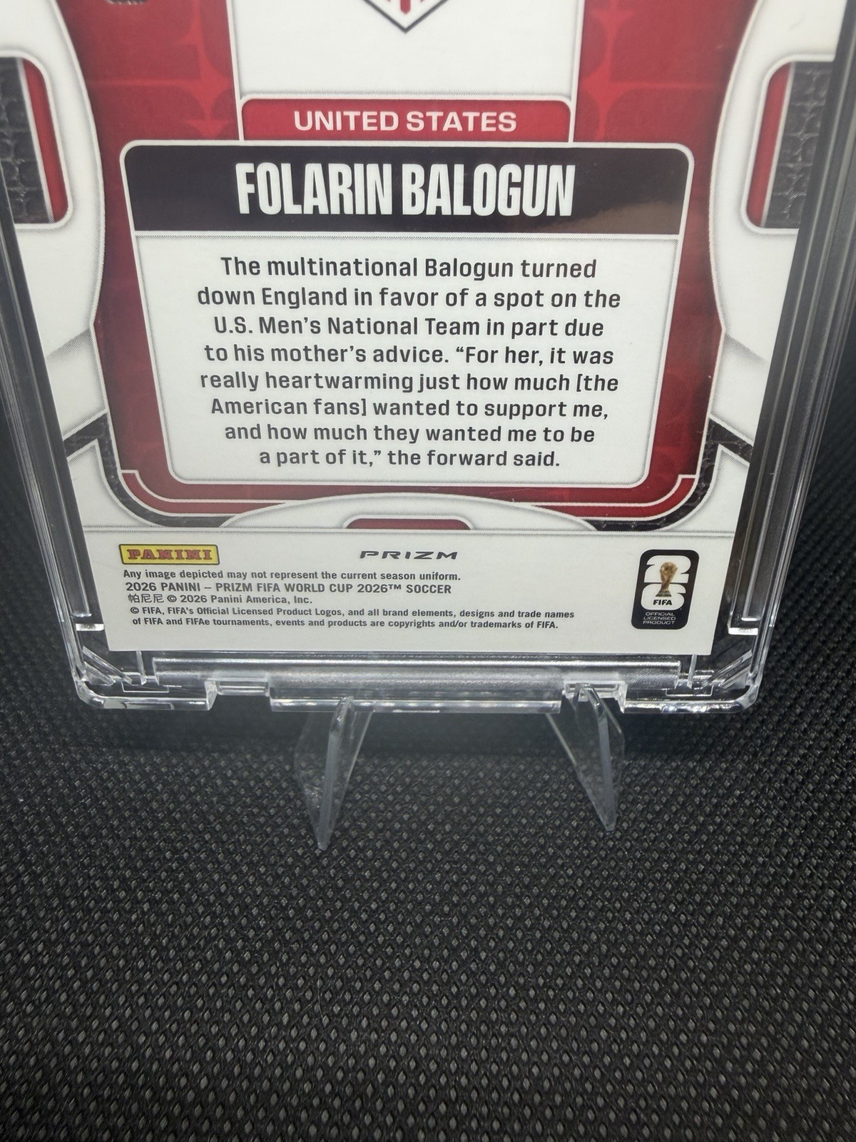 Panini Prizm FIFA World Cup 2026 RARE Folarin Balogun United States🔥#438 26/39