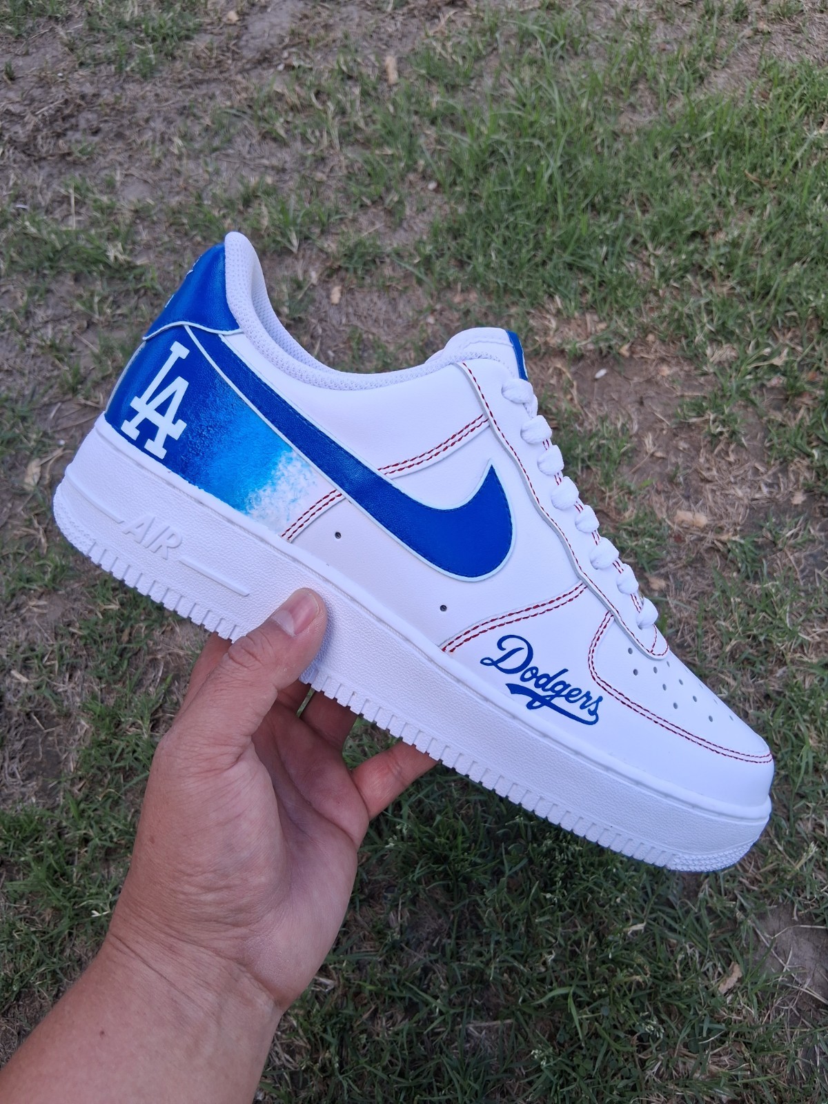 Nike Los Angeles Custom White/Blue Shoes w/ 8 MEN