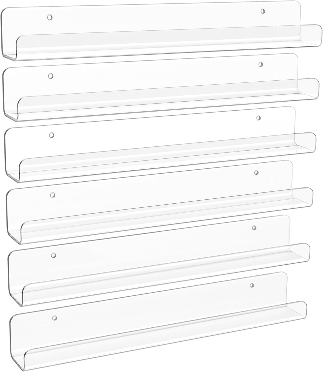 6 Pack Sport Card Display Shelf for Wall – Hold up to 30 Trading Cards, Acrylic