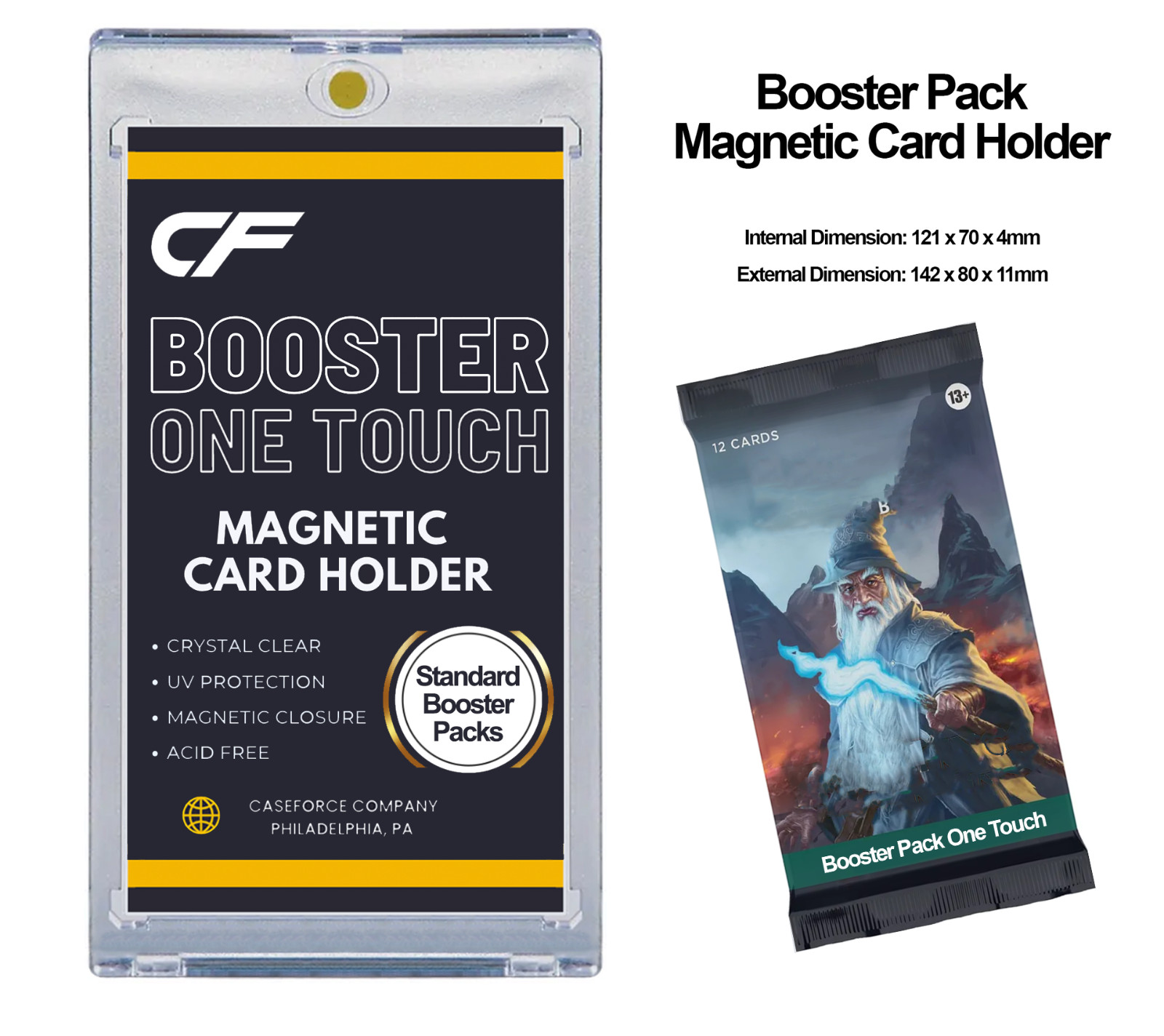 CF Magnetic Card Holder One Touch Case for Trading & Sports Cards All Pt. Sizes
