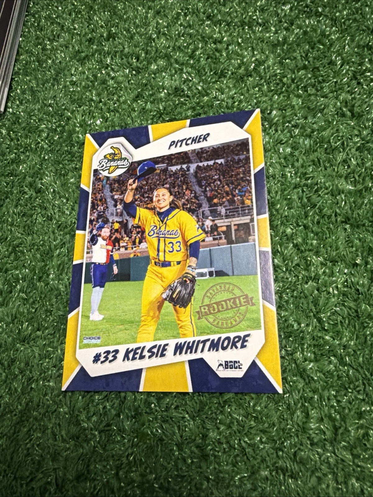 Kelsie Whitmore Savannah Bananas Baseball Card 2026 Choice Banana Ball #33 RC AR
