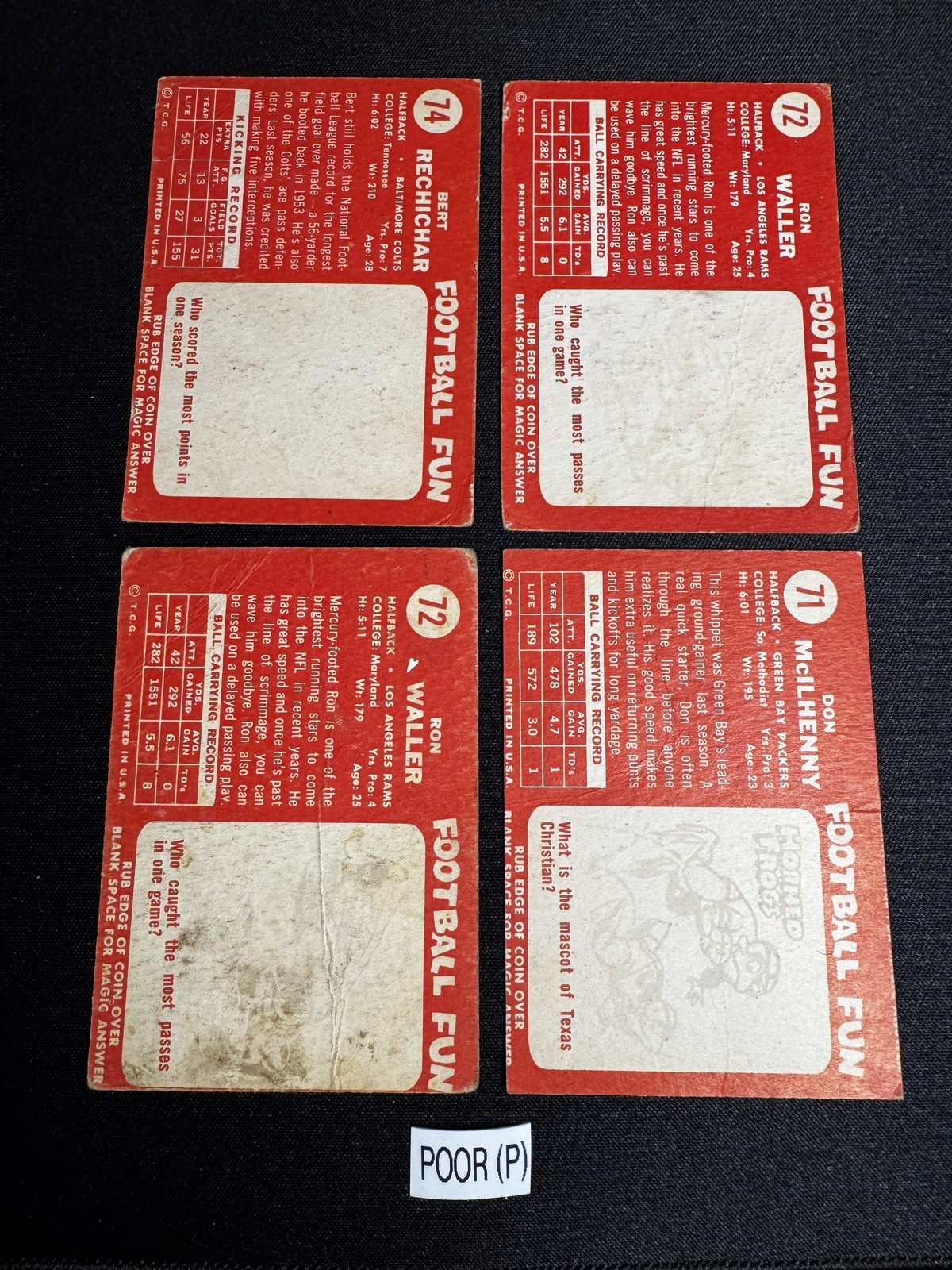 1958 Topps Football Cards 1-132 (P-NM) – You Pick – Complete Your Set